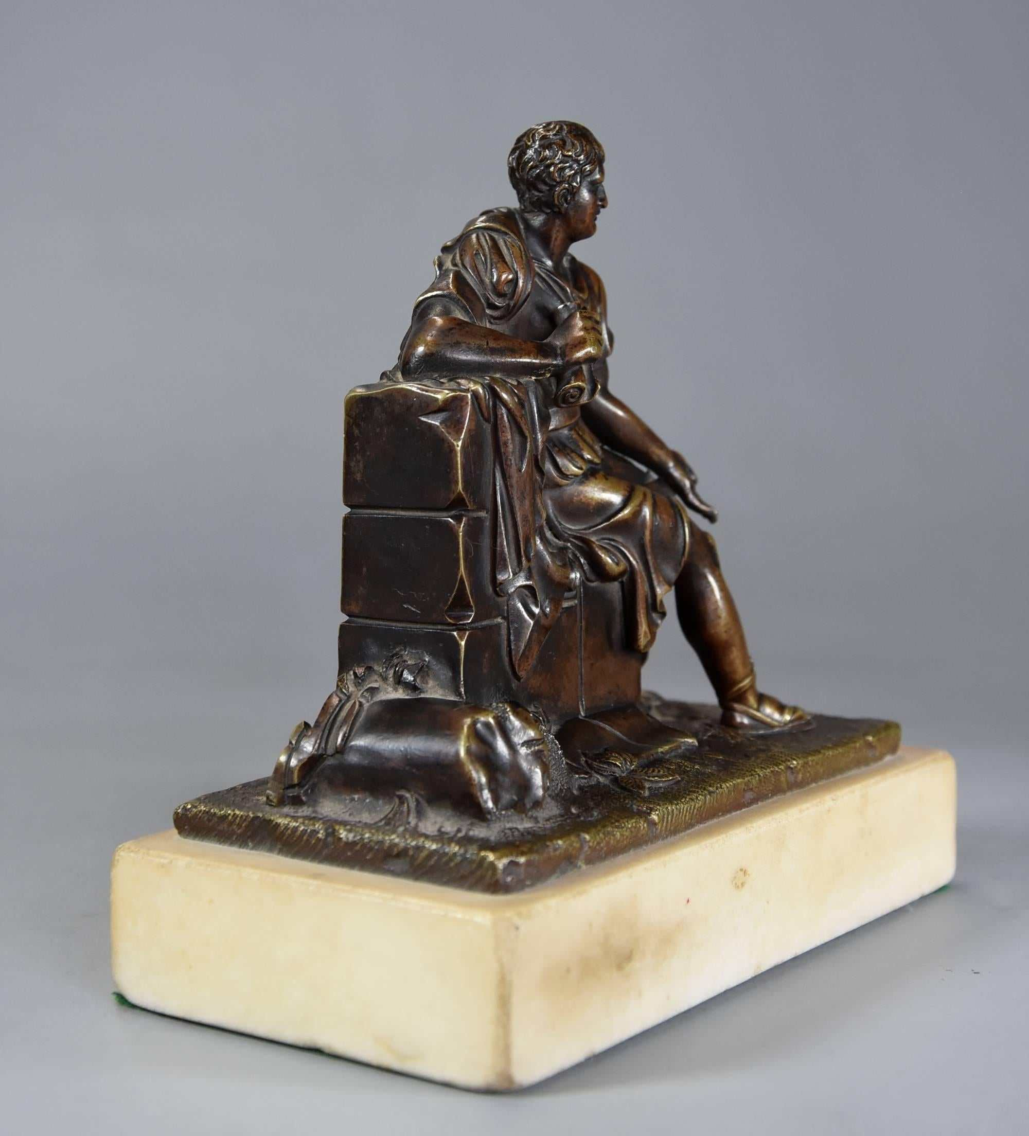 19th Century Fine Quality Pair of French Bronzes of Socrates and Leon of Salamis For Sale