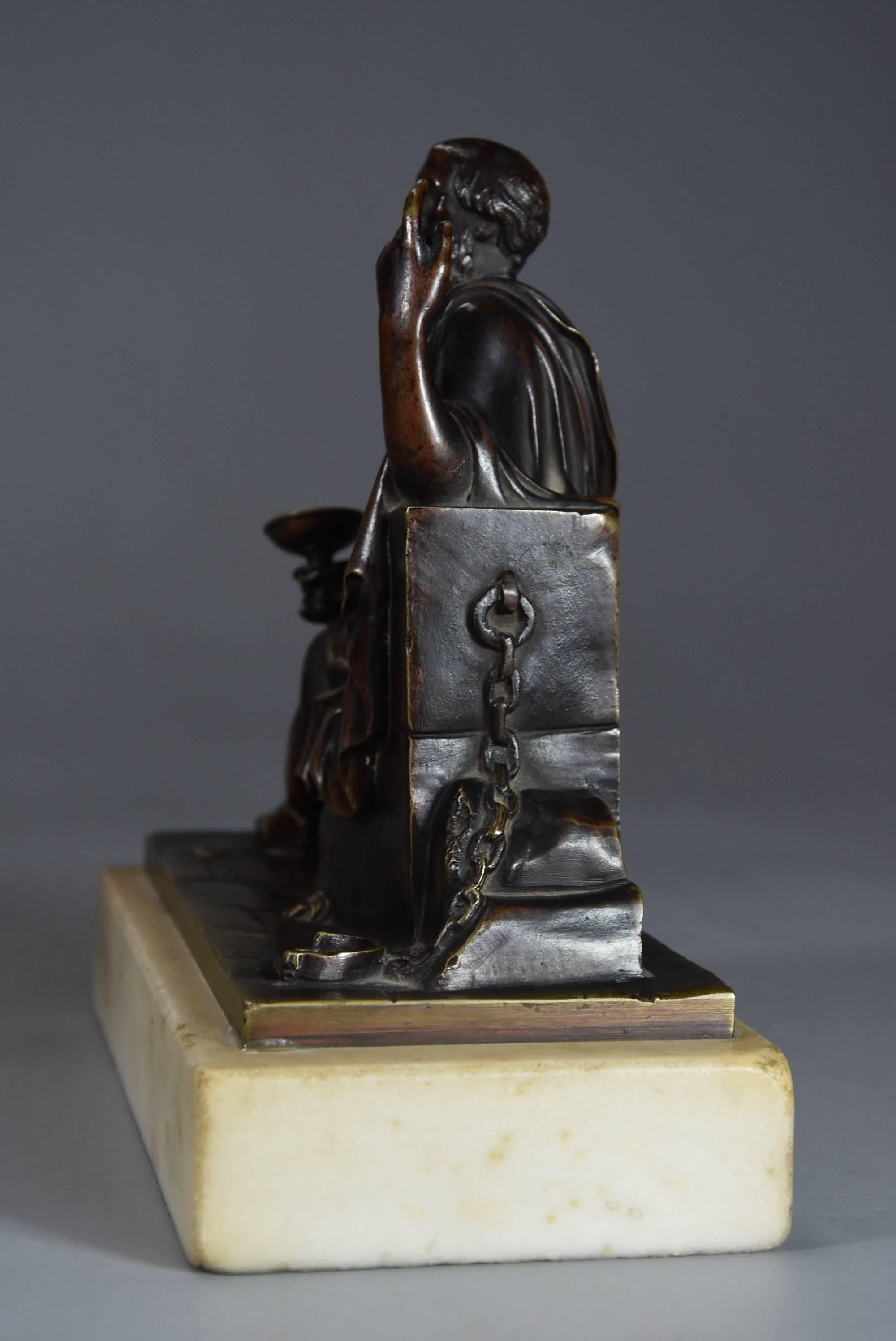 Fine Quality Pair of French Bronzes of Socrates and Leon of Salamis For Sale 3