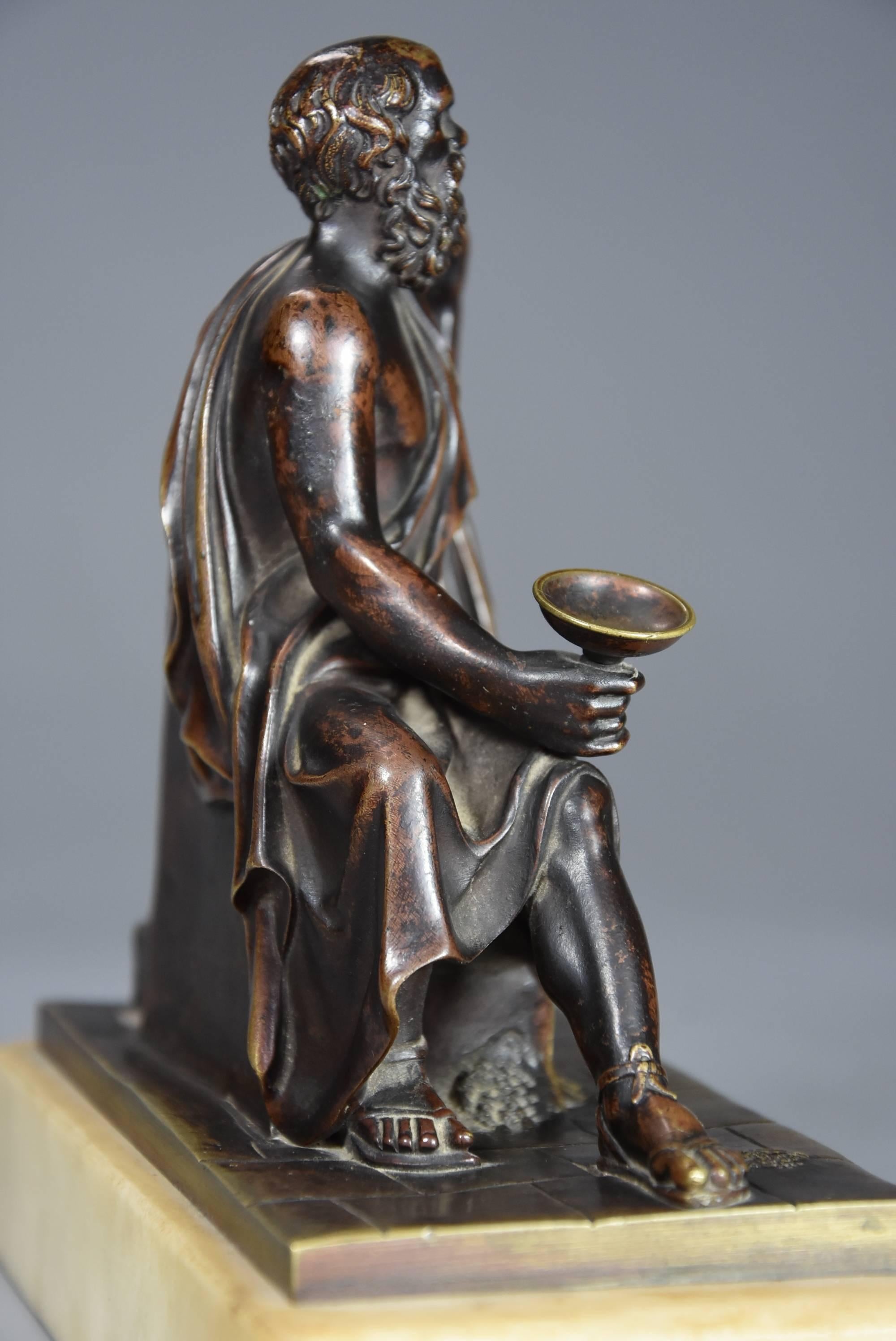 Fine Quality Pair of French Bronzes of Socrates and Leon of Salamis For Sale 4