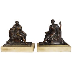 Fine Quality Pair of French Bronzes of Socrates and Leon of Salamis
