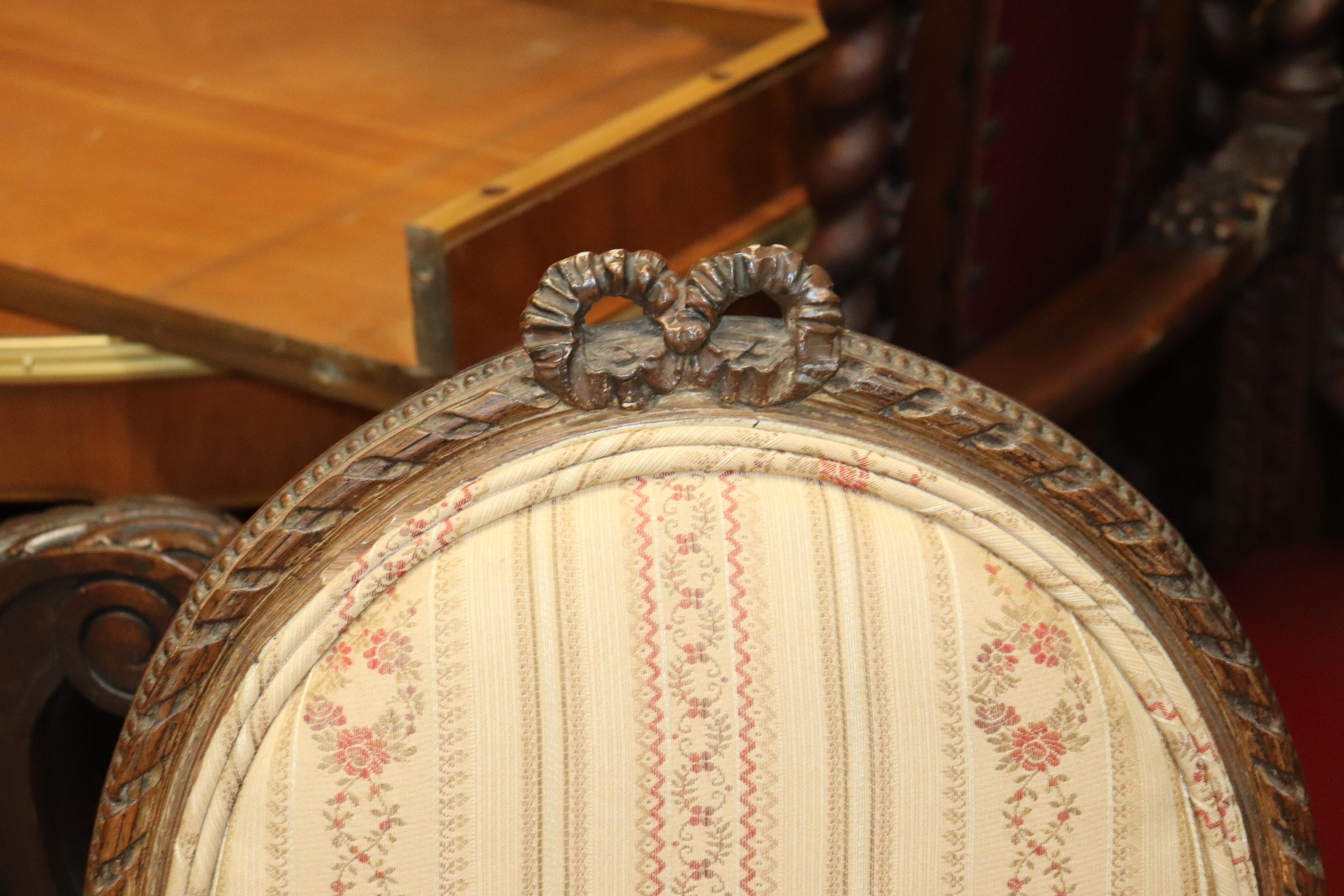 Fine Quality Pair of French Louis XVI Carved Side Chairs, Circa 1940s For Sale 6