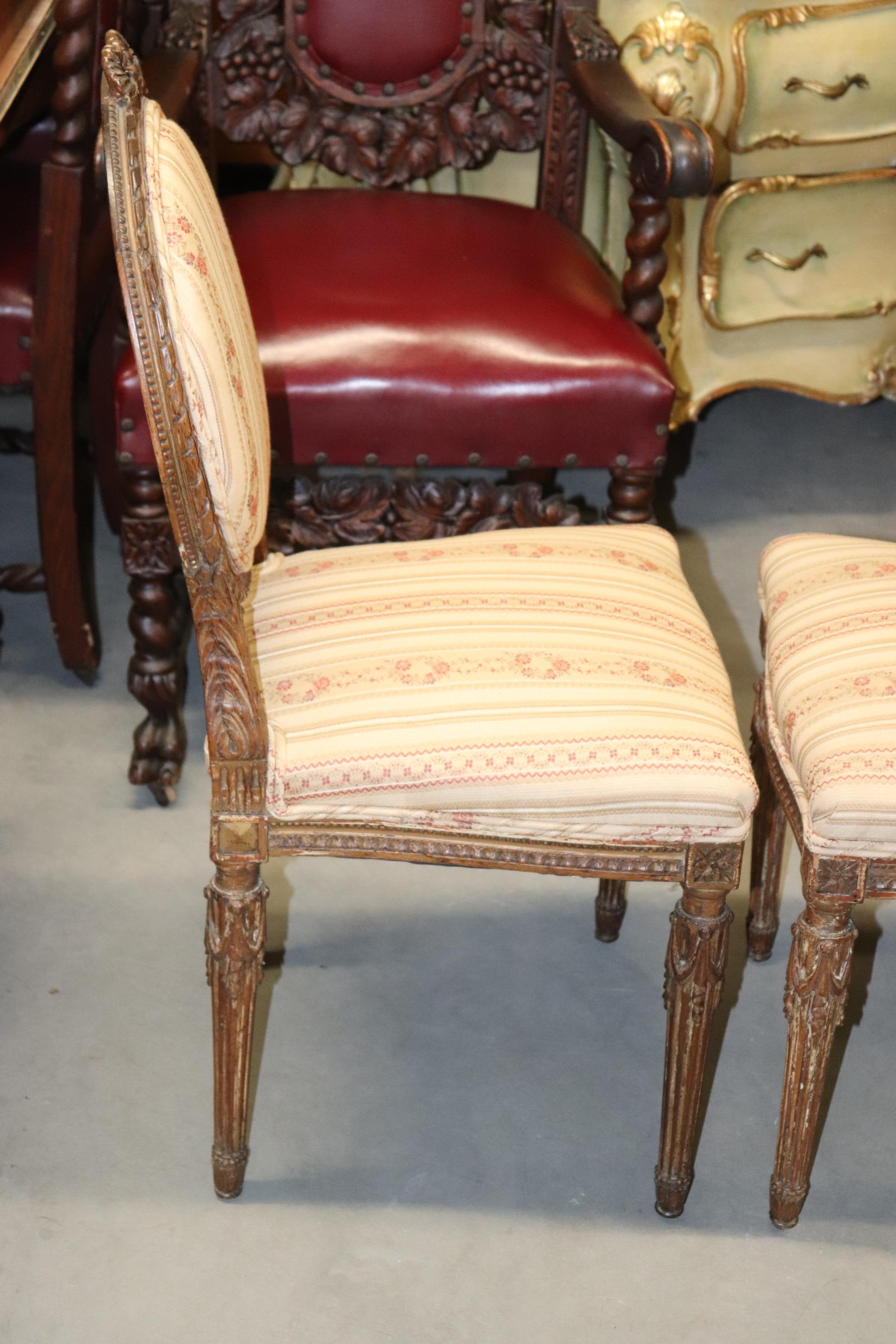 Fine Quality Pair of French Louis XVI Carved Side Chairs, Circa 1940s For Sale 10