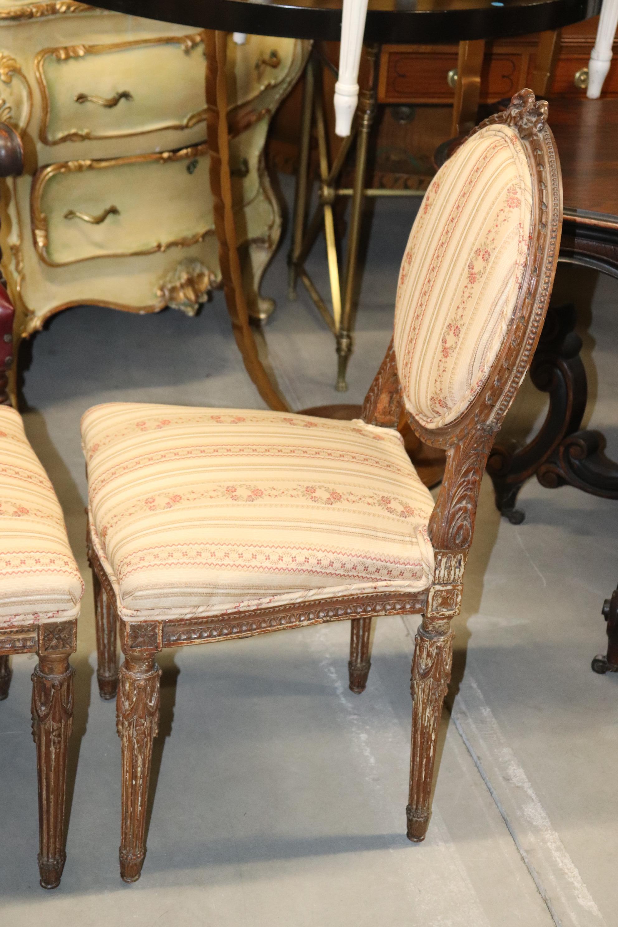 Fine Quality Pair of French Louis XVI Carved Side Chairs, Circa 1940s For Sale 11