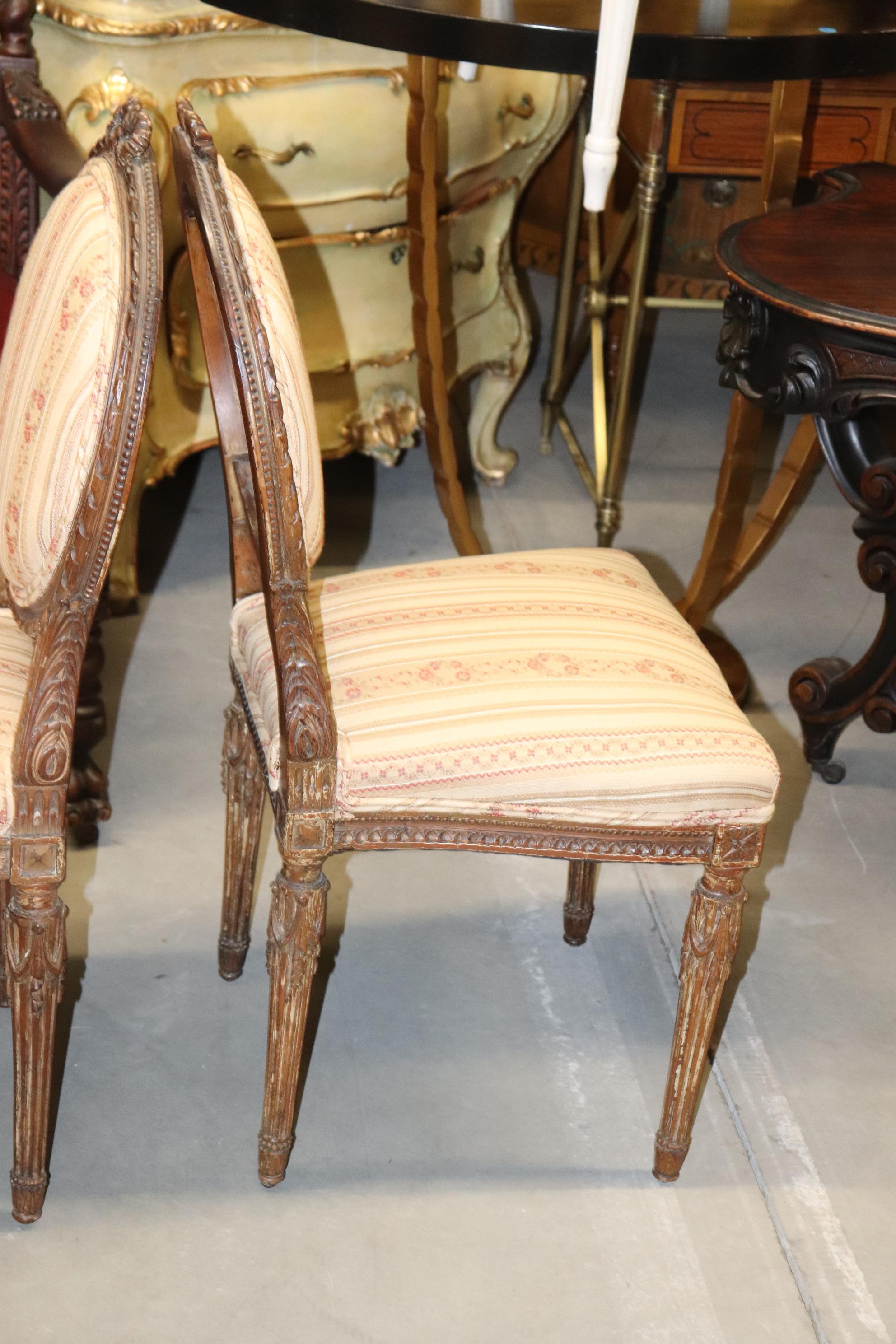 Fine Quality Pair of French Louis XVI Carved Side Chairs, Circa 1940s For Sale 3