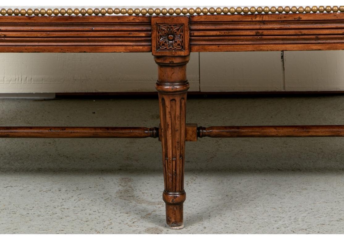 Carved Fine Quality Pair of French Provincial Style Cane Back Benches