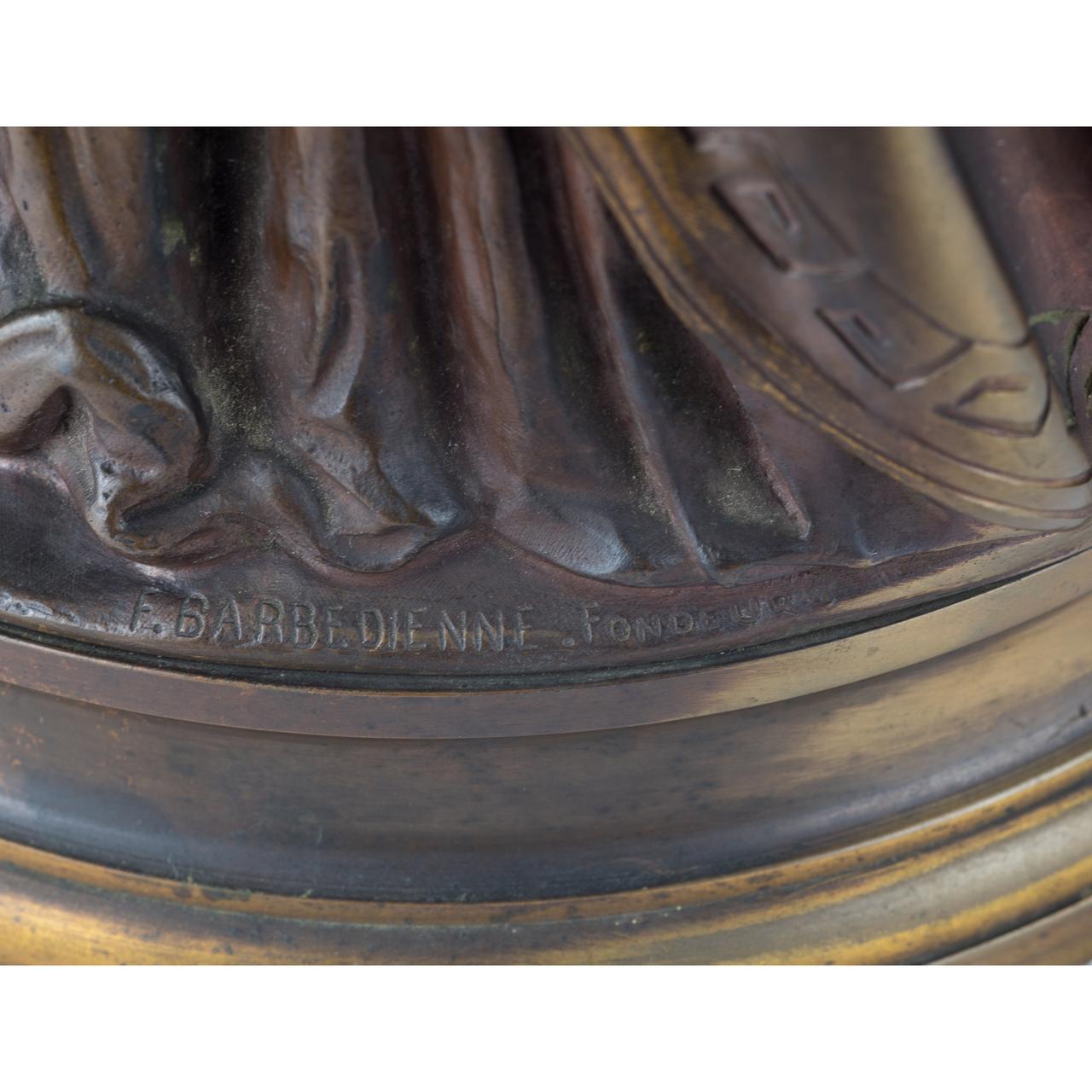 Paire de statues en bronze patiné de qualité supérieure de Jean-Baptiste Clsinger en vente 2