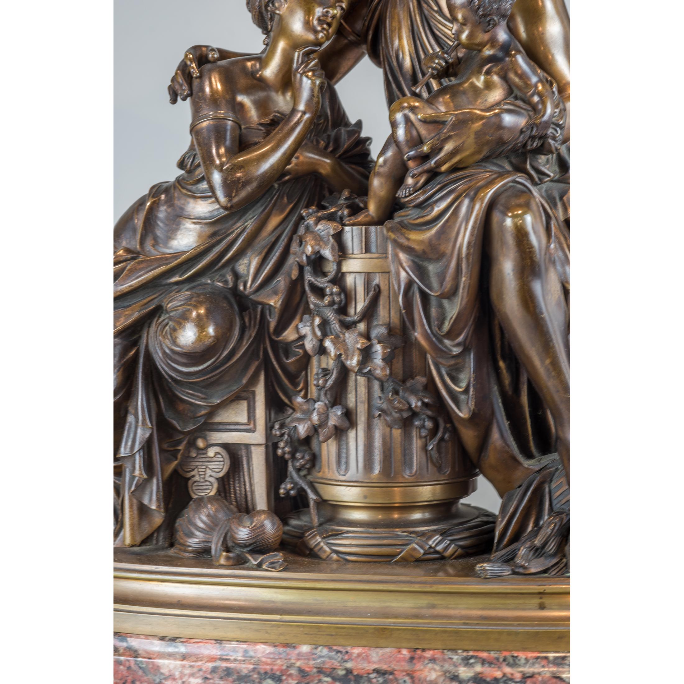 Fine Quality Patinated and Gilt Bronze Group by A. Carrier-Belleuse 1