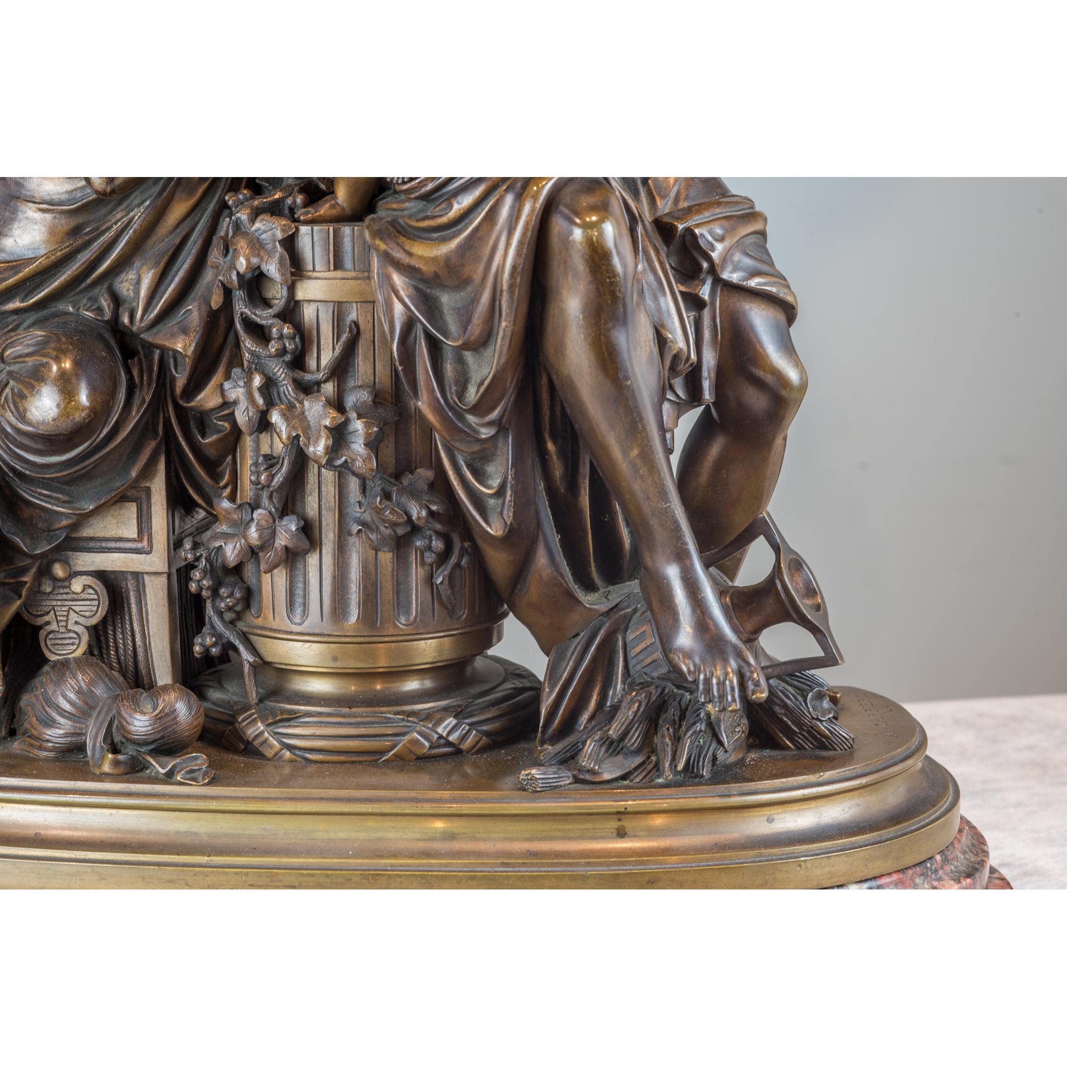 Fine Quality Patinated and Gilt Bronze Group by A. Carrier-Belleuse 2
