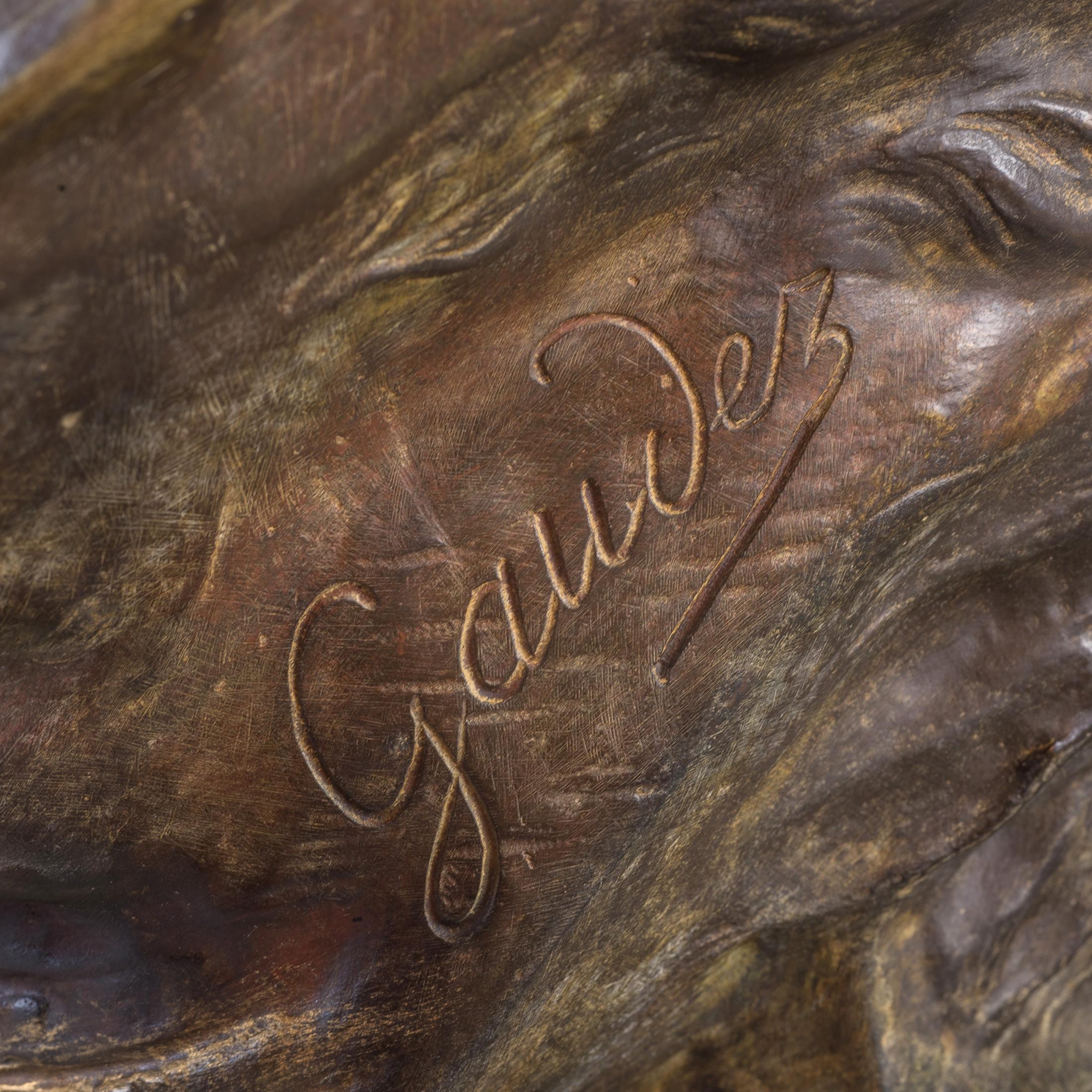  Buste en bronze patiné polychrome de A. Gaudez en vente 2