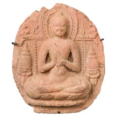 Buddha birmano scolpito in terracotta di ottima qualità di epoca Pyu, precedente al X secolo