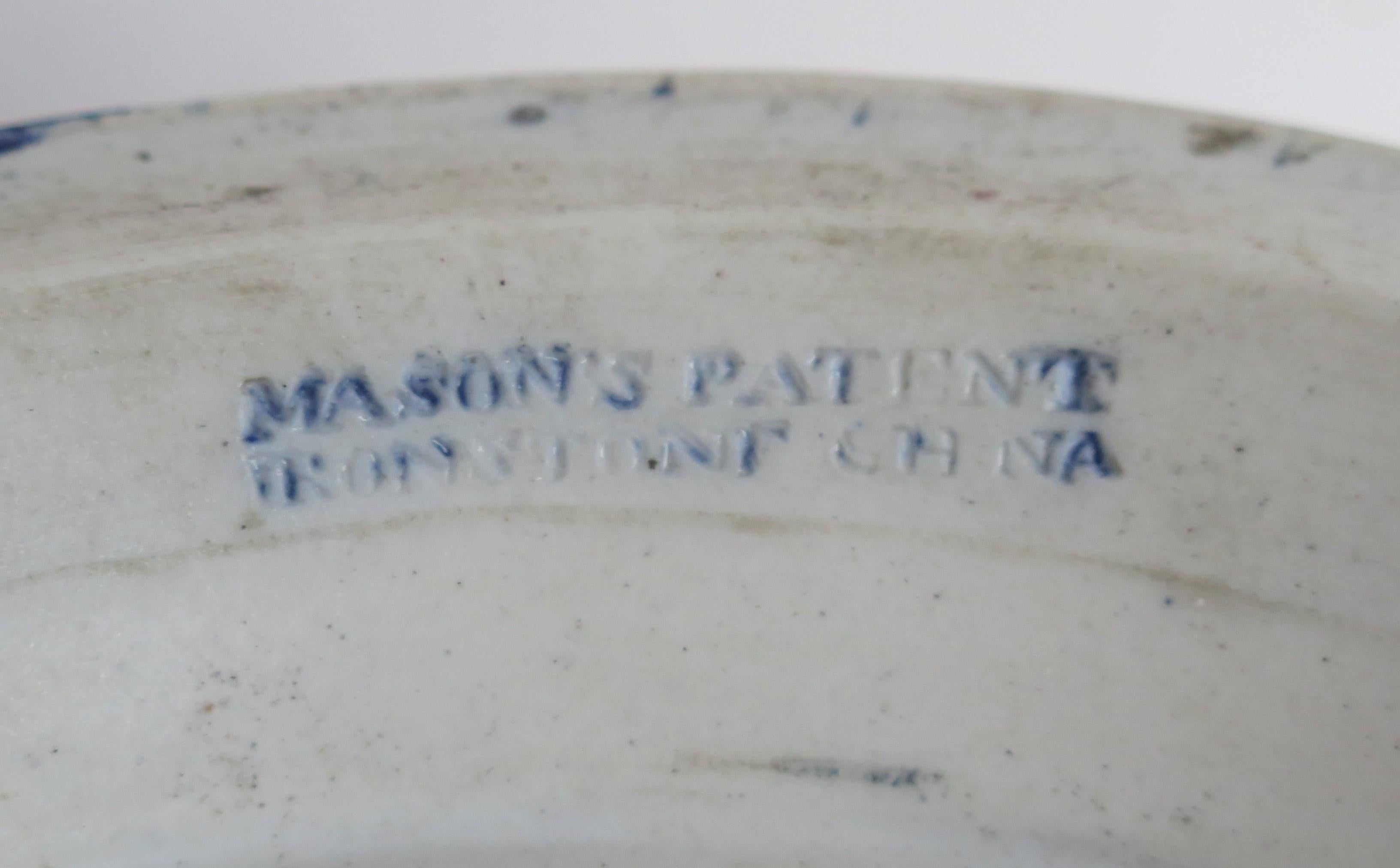 Large Masons Ironstone Wine or Fruit Cooler hand painted- very rare, circa 1817 8