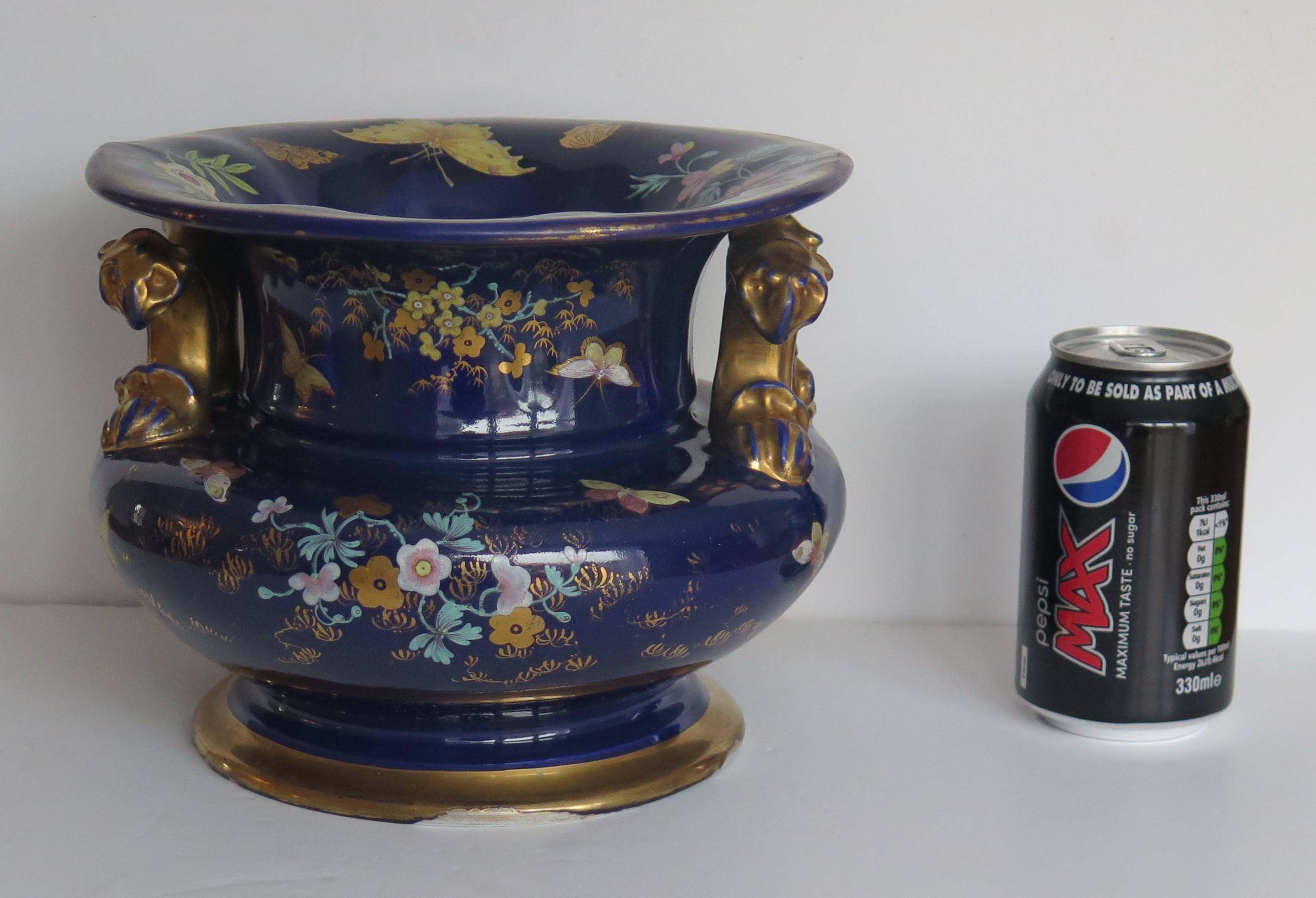 Large Masons Ironstone Wine or Fruit Cooler hand painted- very rare, circa 1817 For Sale 9