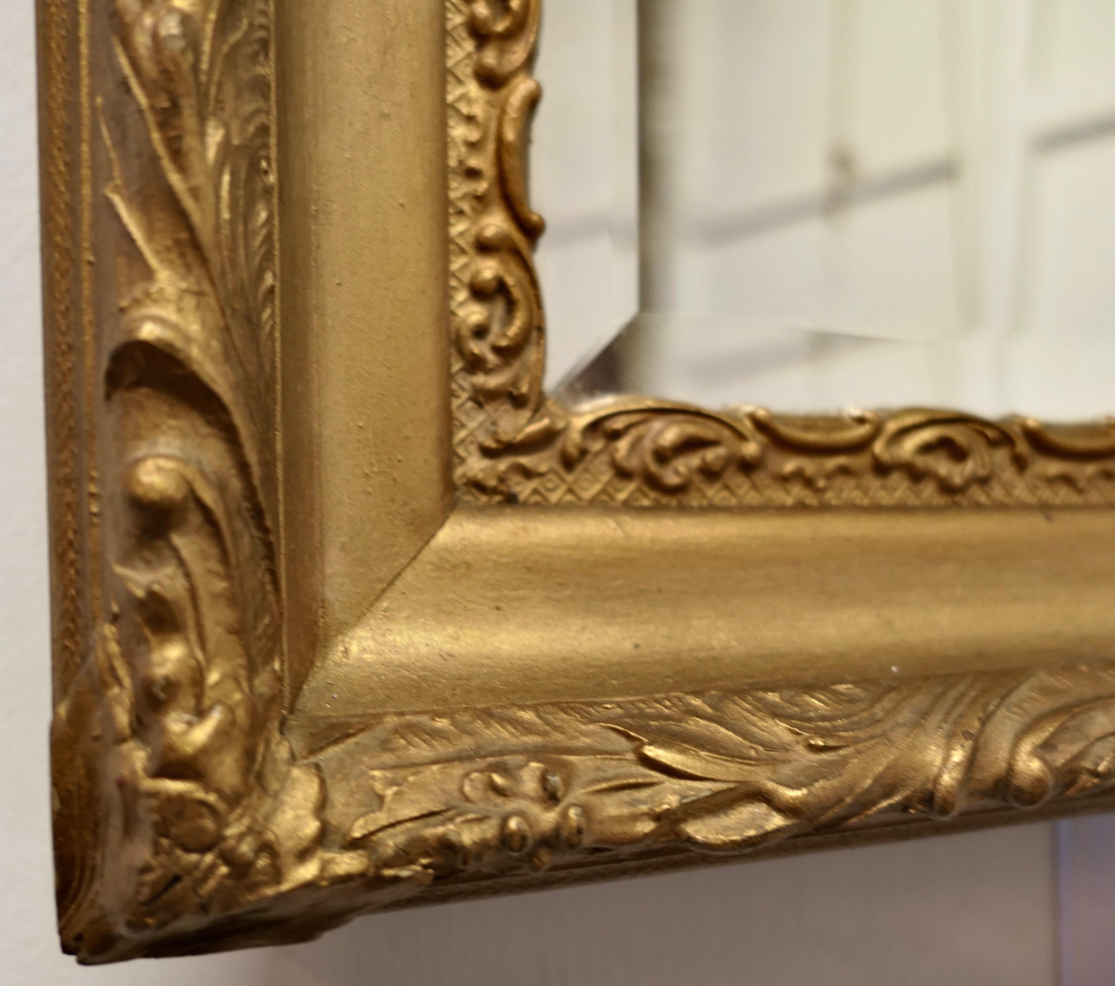 19th Century Fine Quality Rectangular Gilt Wall Mirror    For Sale