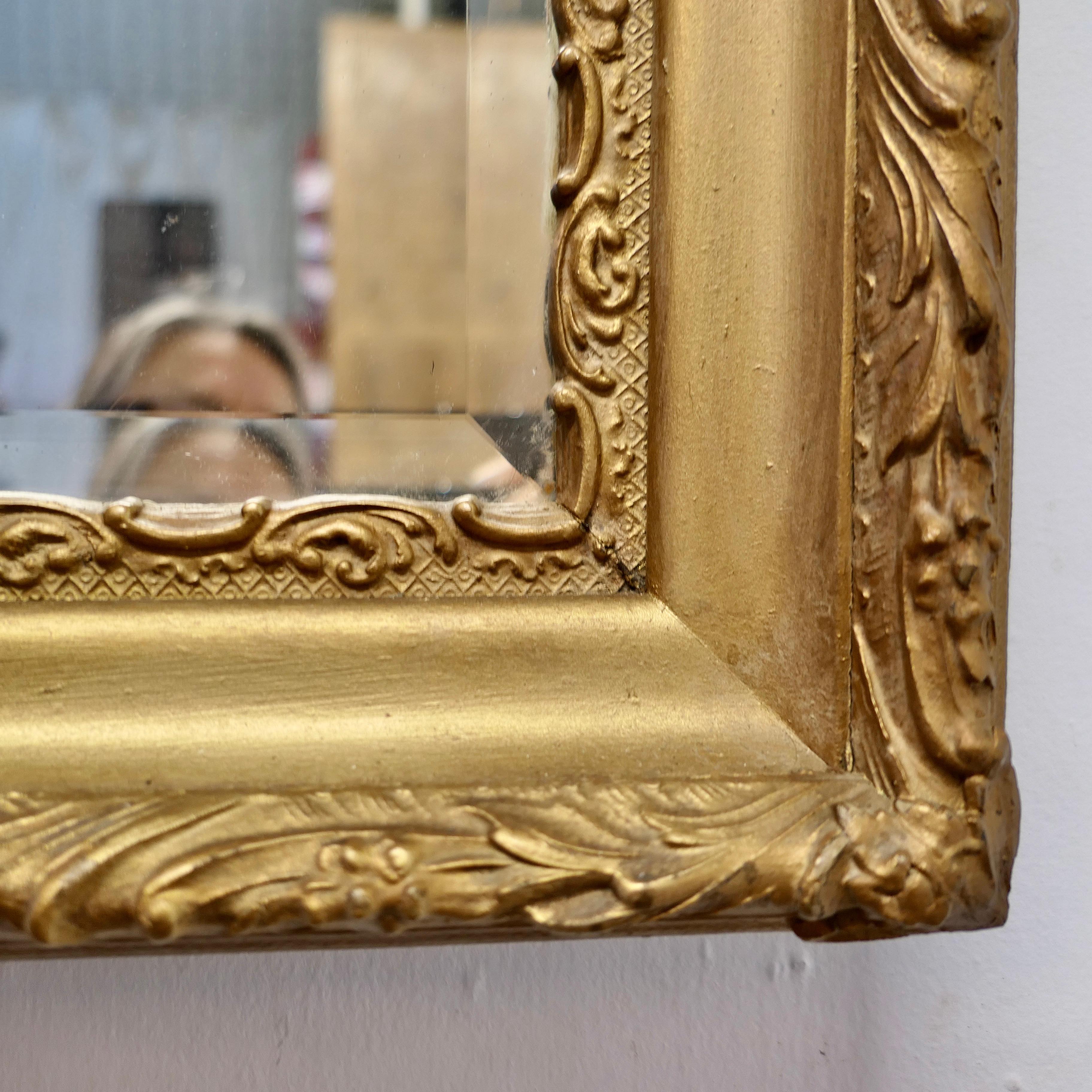 Fine Quality Rectangular Gilt Wall Mirror    For Sale 1