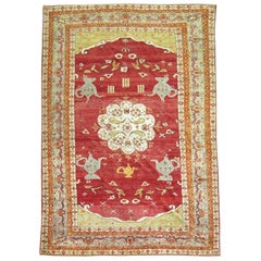 Roter antiker türkischer Oushak-Teppich in hoher Qualität 