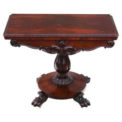 Fine quality Regency folding rosewood card tea console table C1825 19th Century