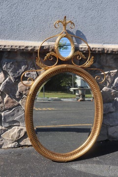 Fine Quality Regency Labarge Gilded Oval Mirror circa 1970