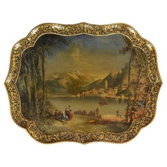 Fine quality Regency period Paper-macha tray by Jennens & Bettridge.