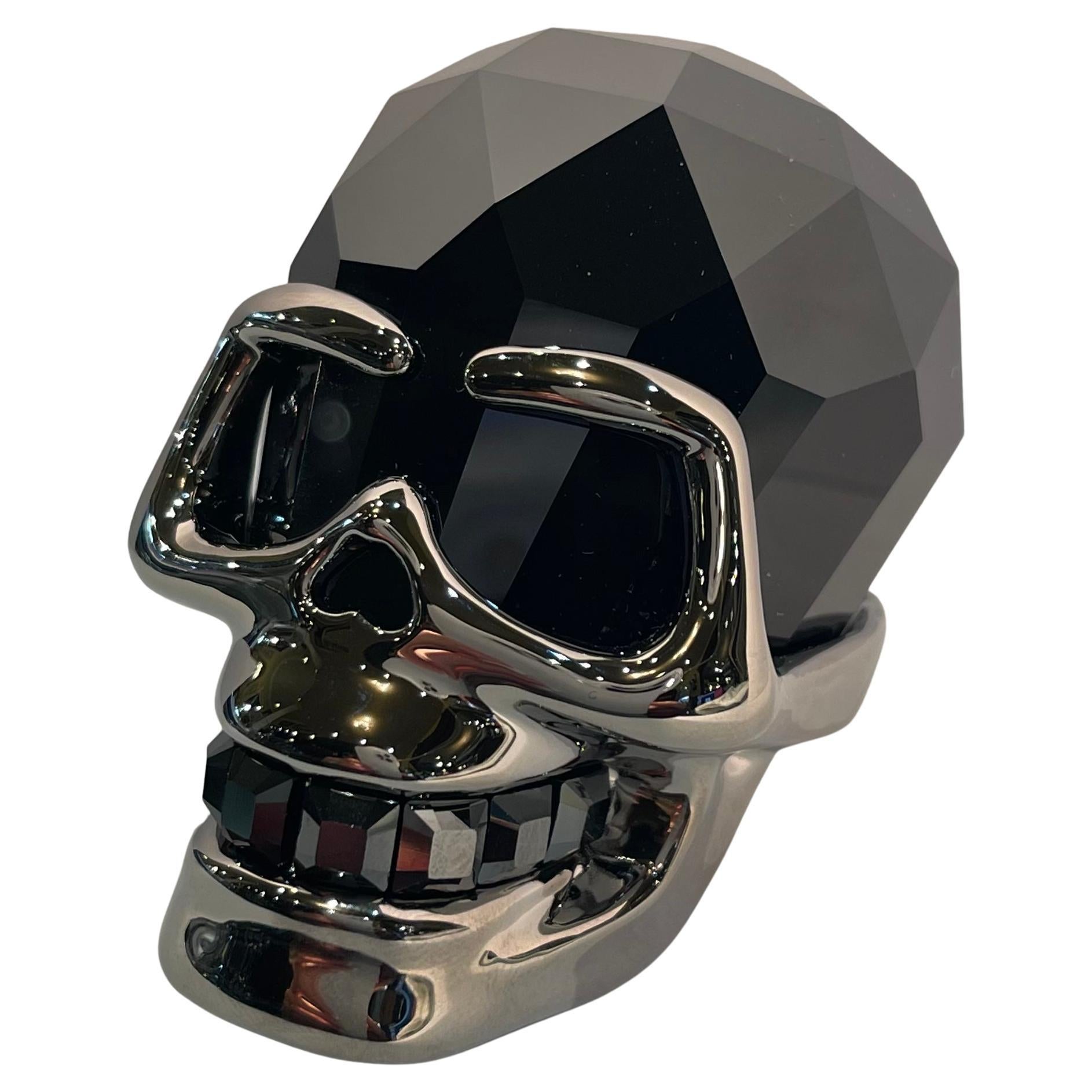 Fine Quality Retired Swarovski Crystal Faceted Jet Hematite Skull Figurine  at 1stDibs | swarovski skull, swarovski crystal skull