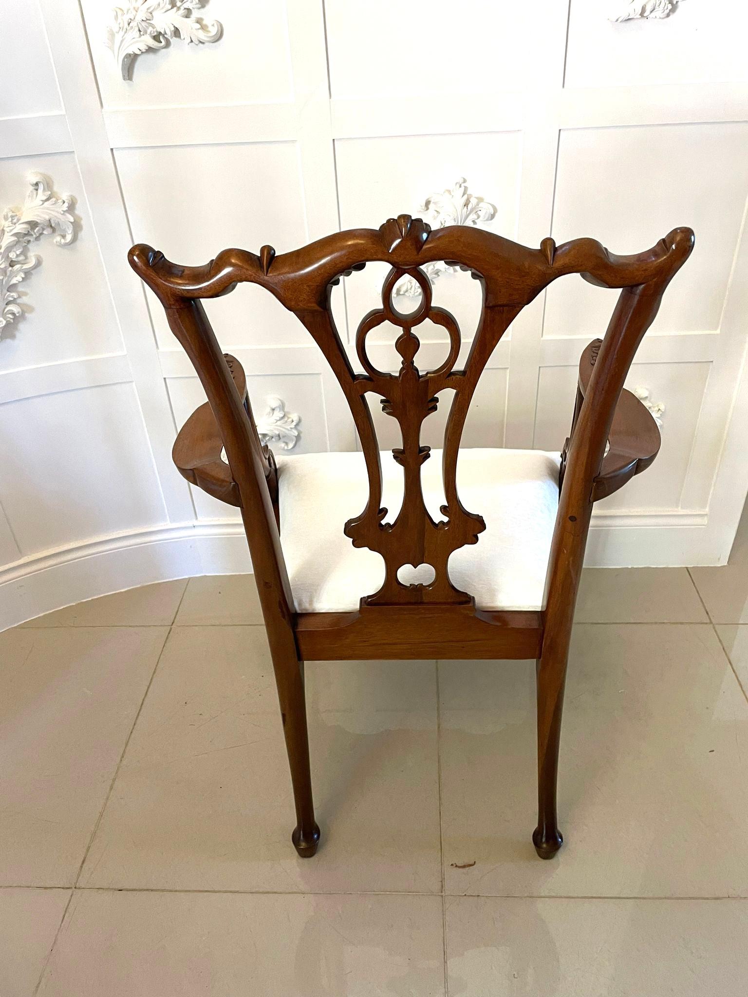 Fine Quality Set of 10 Antique Carved Mahogany Dining Chairs 10