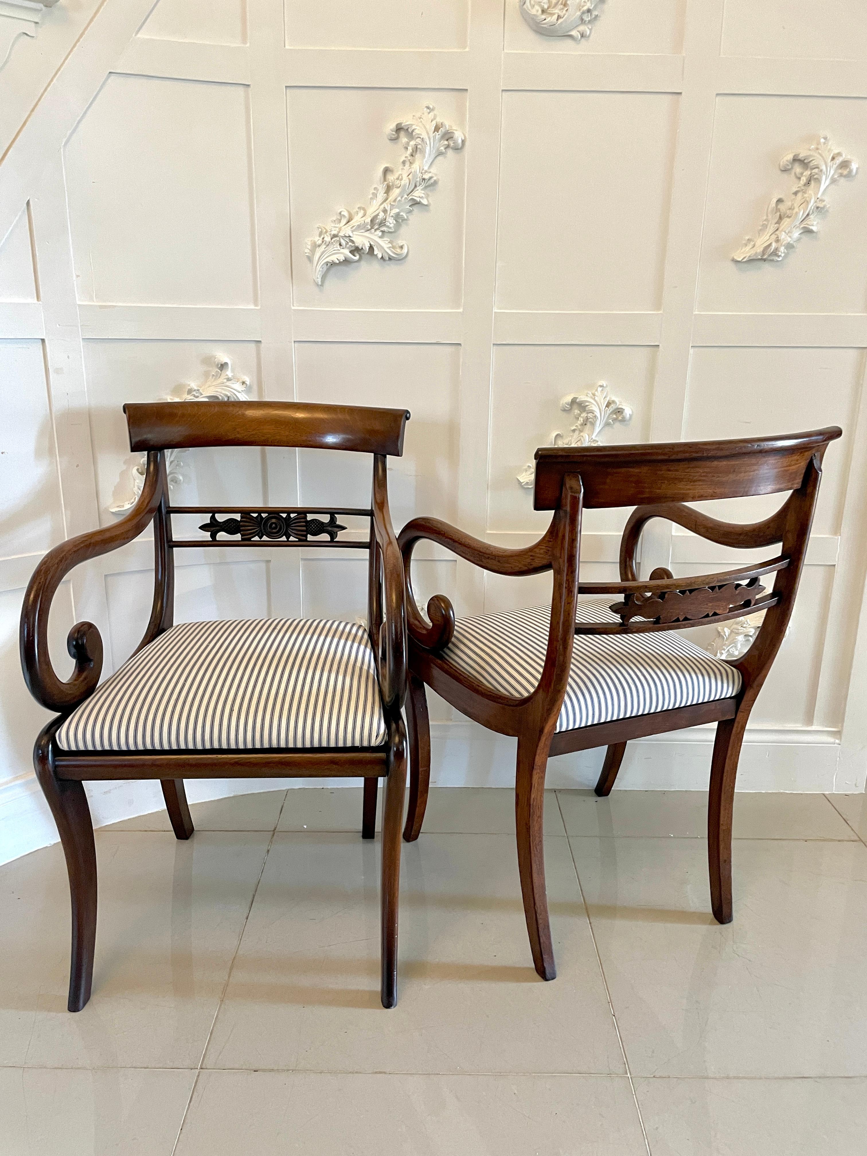 English Fine Quality Set of 10 Regency Mahogany Dining Chairs