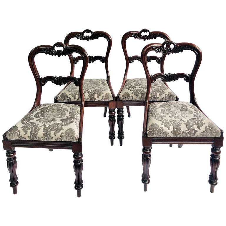 Carved Rosewood Dining Chairs, Elegant Dining Chairs Set Of 4