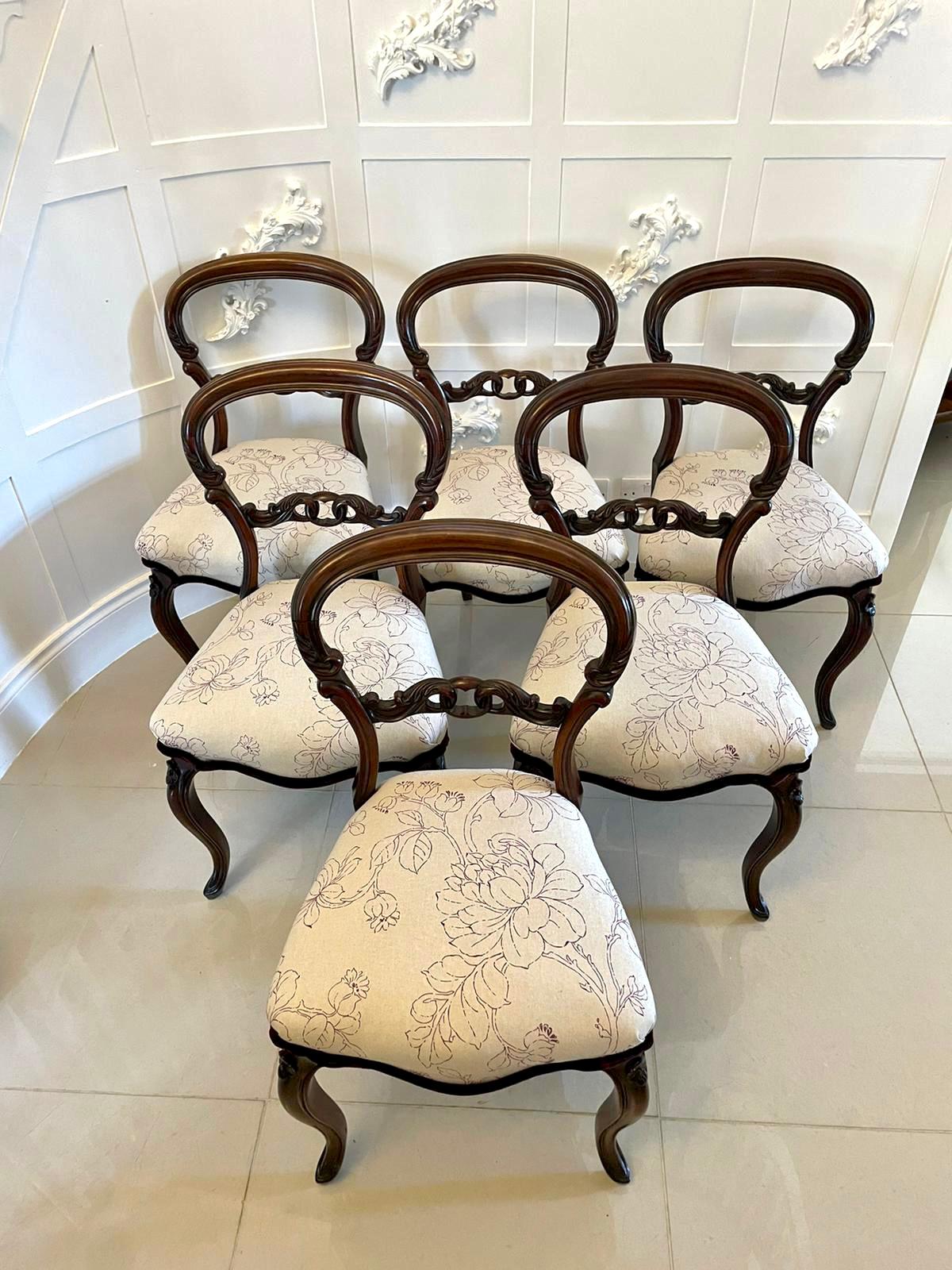 Victorien Ensemble de 6 chaises de salle à manger de qualité supérieure en acajou de style victorien ancien en vente