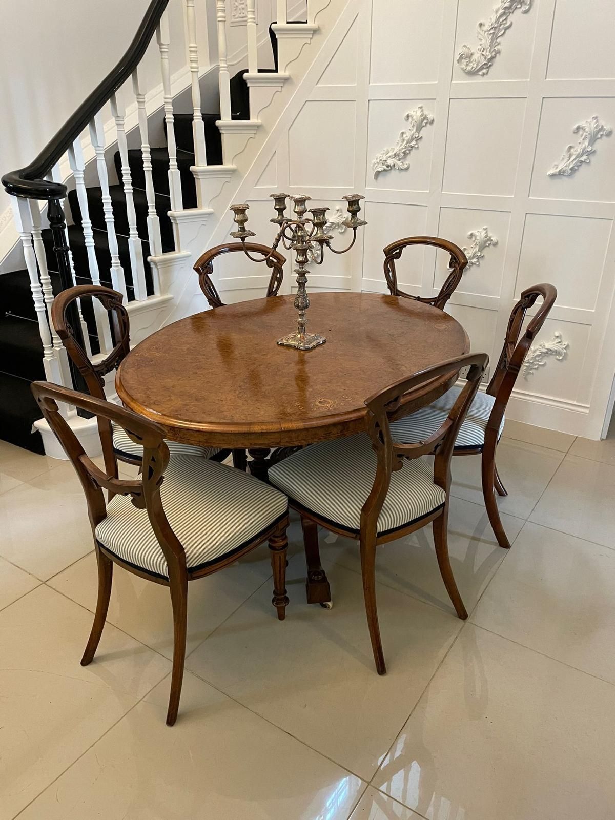 Fine Quality Set of 6 Antique Victorian Quality Carved Walnut Dining Chairs In Good Condition In Suffolk, GB