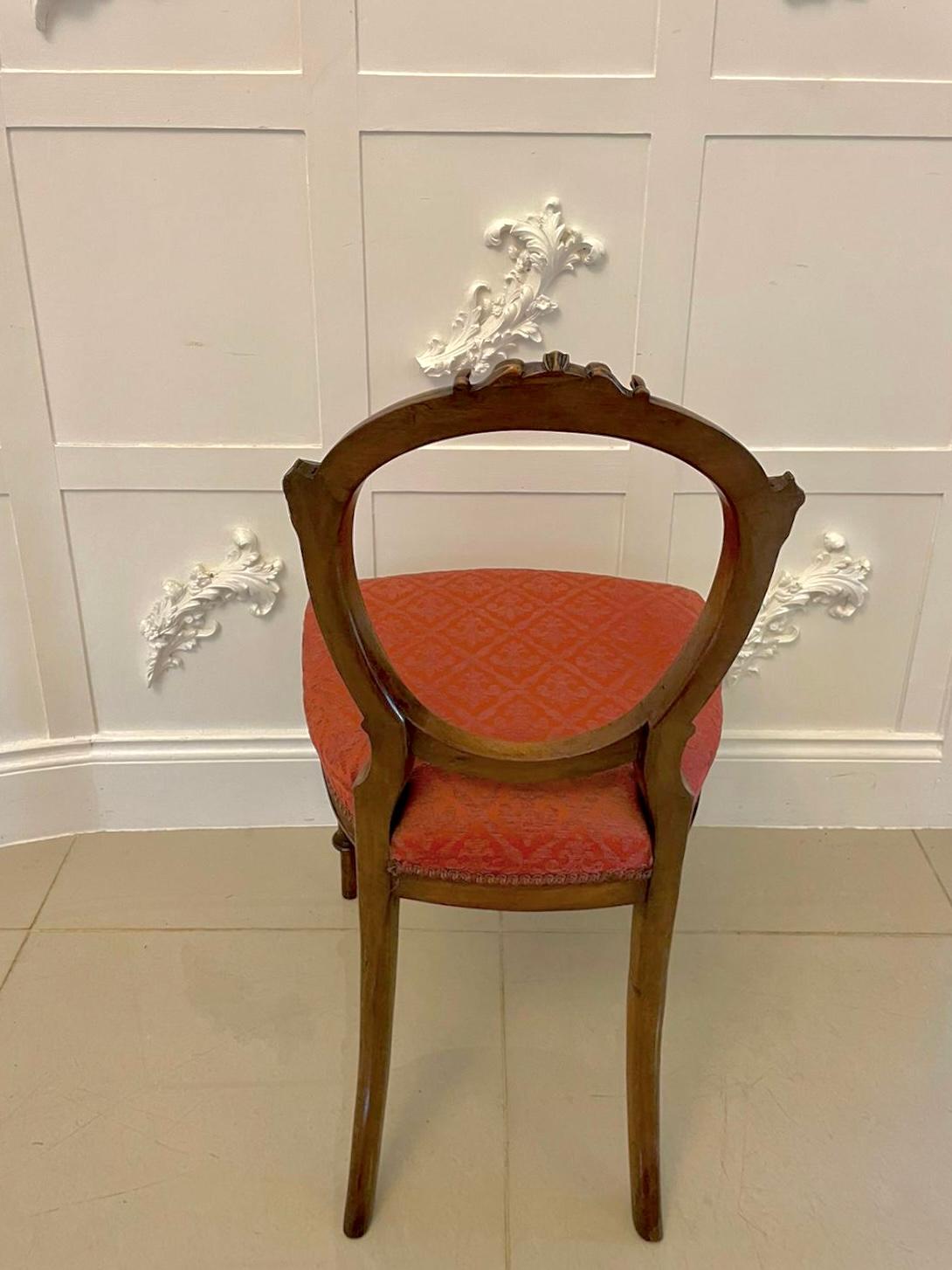 Fine Quality Set of 6 Antique Victorian Walnut Dining Chairs In Good Condition In Suffolk, GB