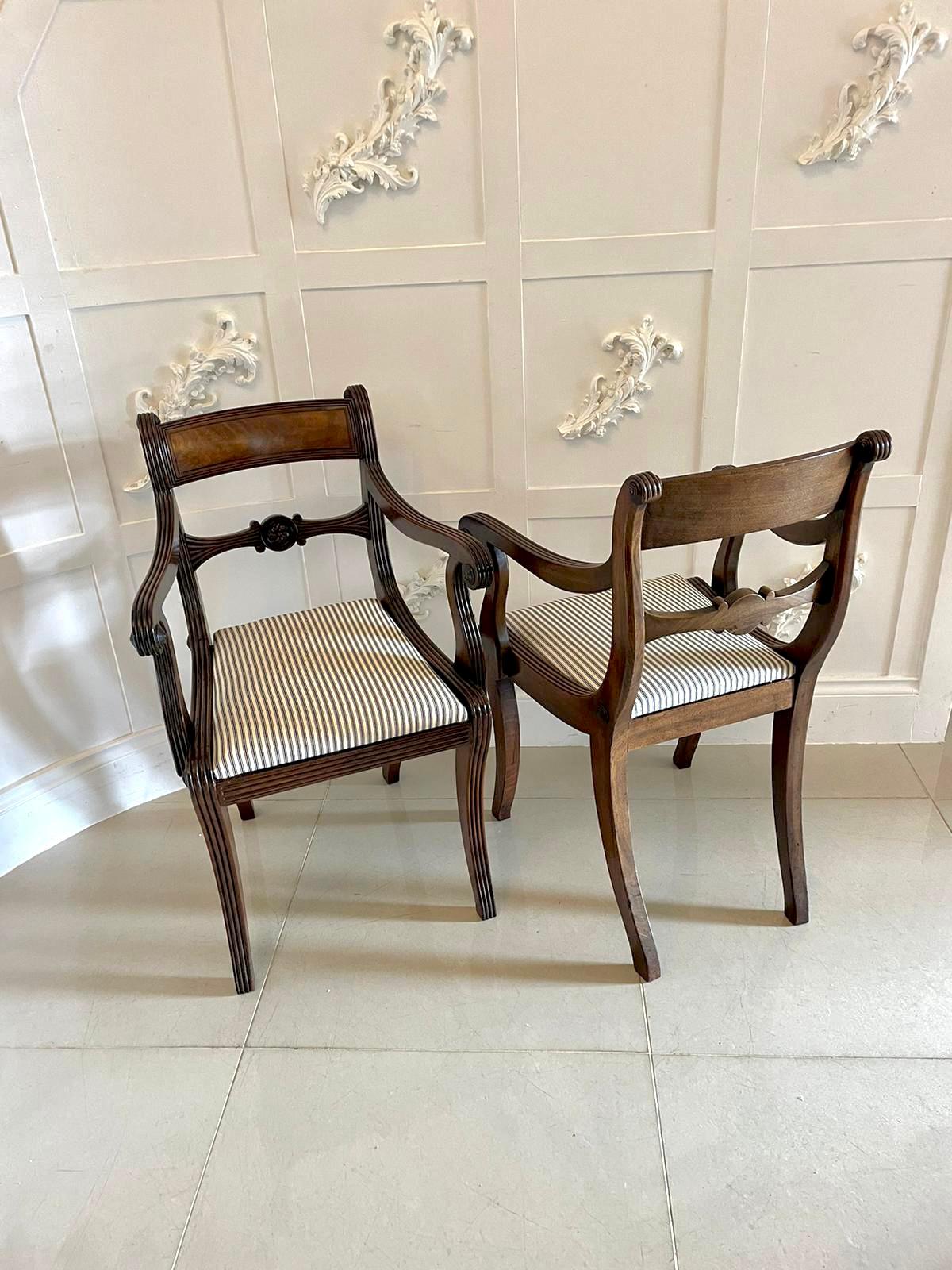  Fine Quality Set of 8 Antique Regency Mahogany Dining Chairs  In Good Condition In Suffolk, GB