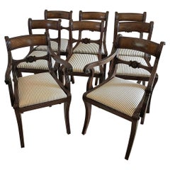 Fine Quality Set of 8 Antique Regency Mahogany Dining Chairs