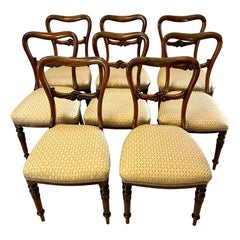 Ensemble de 8 chaises de salle à manger en bois de rose de style victorien ancien de qualité supérieure