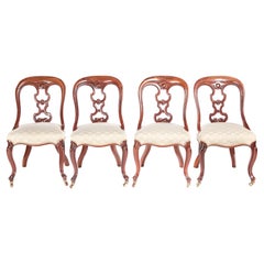 Fine Quality Set of Four Antique Victorian Mahogany Dining Chairs