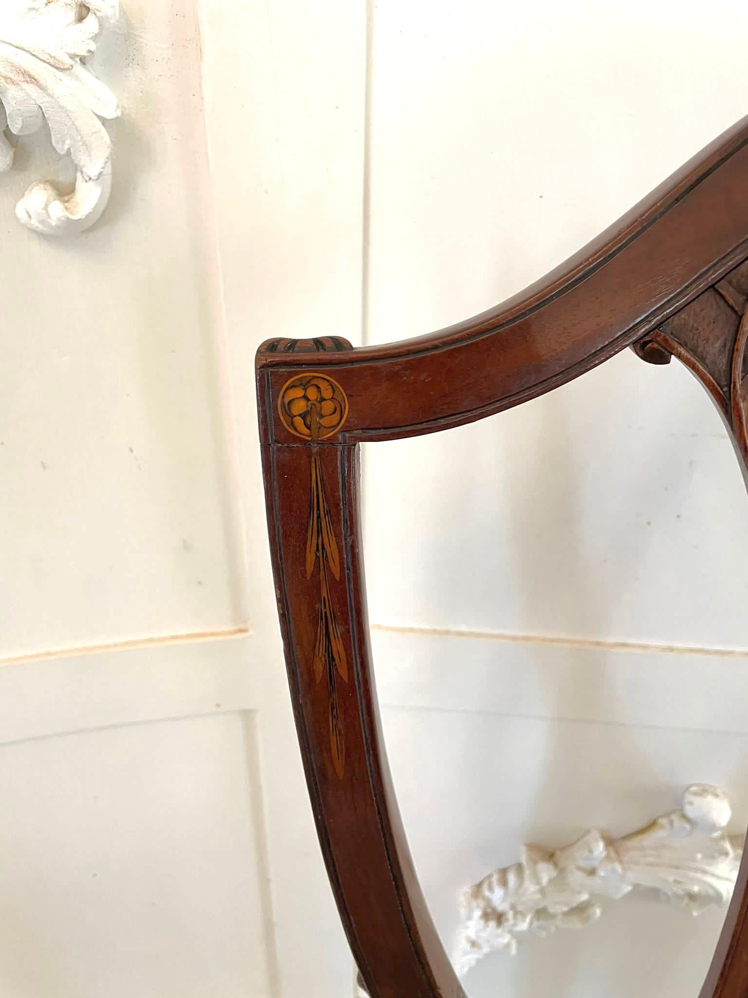 Fine Quality Set of Six Antique Victorian Mahogany Inlaid Dining Chairs 5