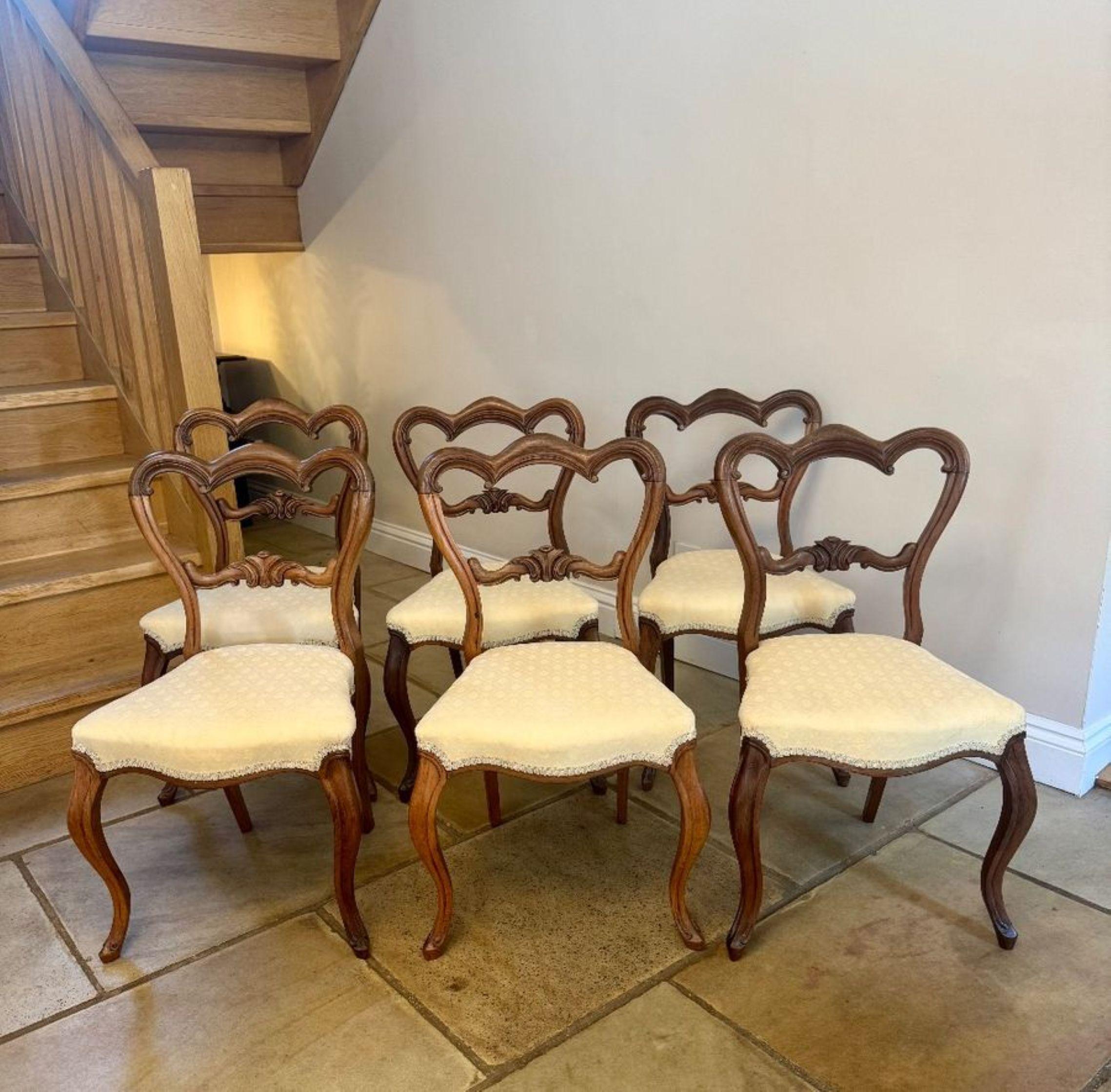 Ensemble de six chaises de salle à manger en bois de rose de l'époque victorienne, de belle qualité en vente 3