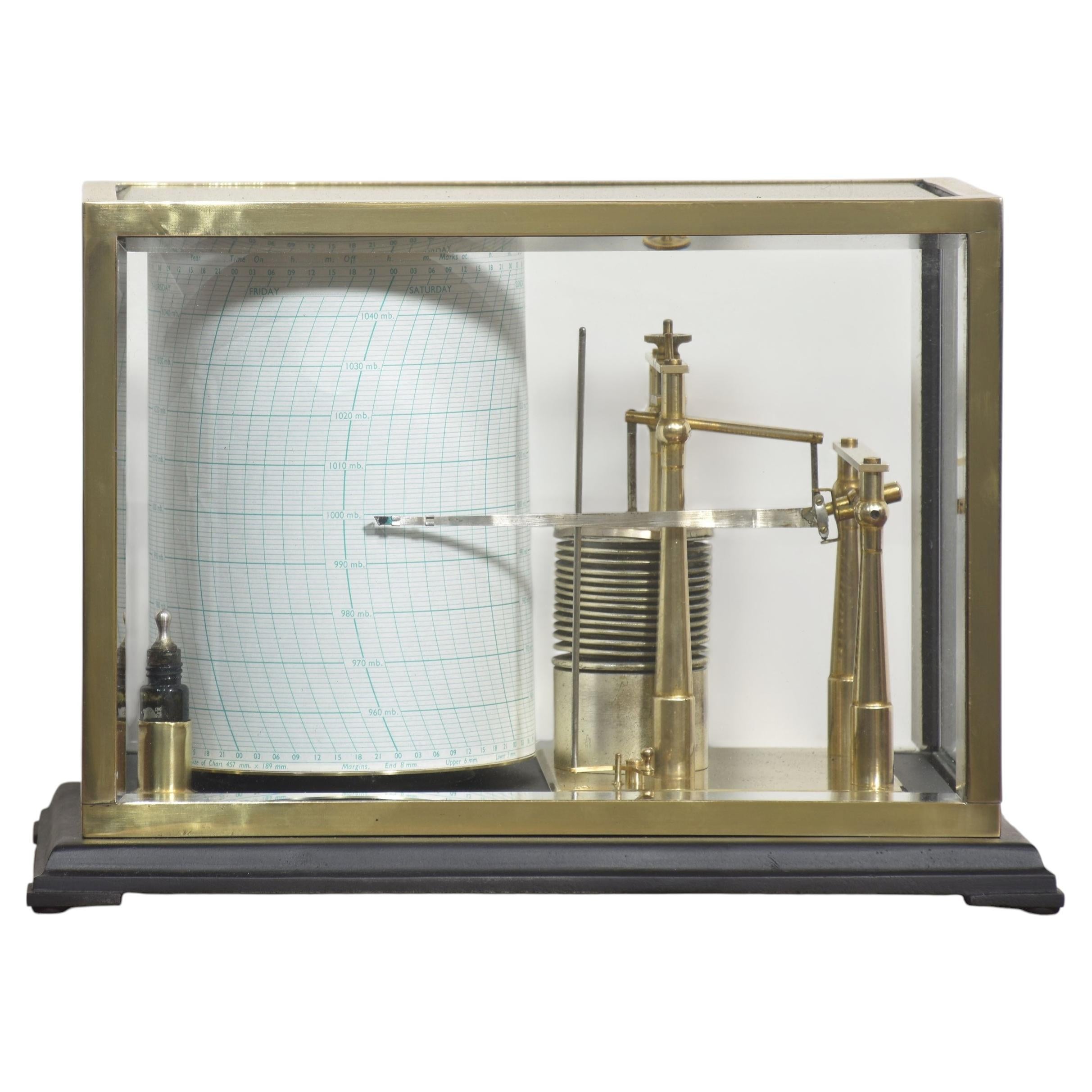 Fine Quality Short & Mason Brass Cased Barograph