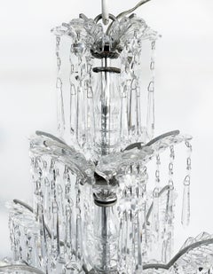 Fine Quality Six-Arm Crystal Chandelier, Schoenbeck Lighting Attributed