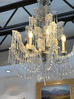 Fine Quality Six-Arm Crystal Chandelier, Schoenbeck Lighting Attributed