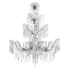 Araña de cristal de seis brazos de gran calidad, atribuida a Schoenbeck Lighting