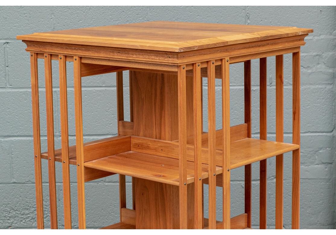 Fine Quality Solid Cherry Rotating Bookcase In Good Condition In Bridgeport, CT