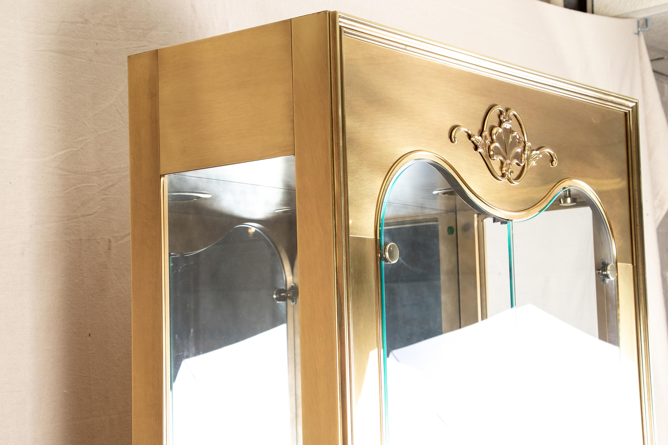 Fine Quality Tall Brass Display Cabinet 6