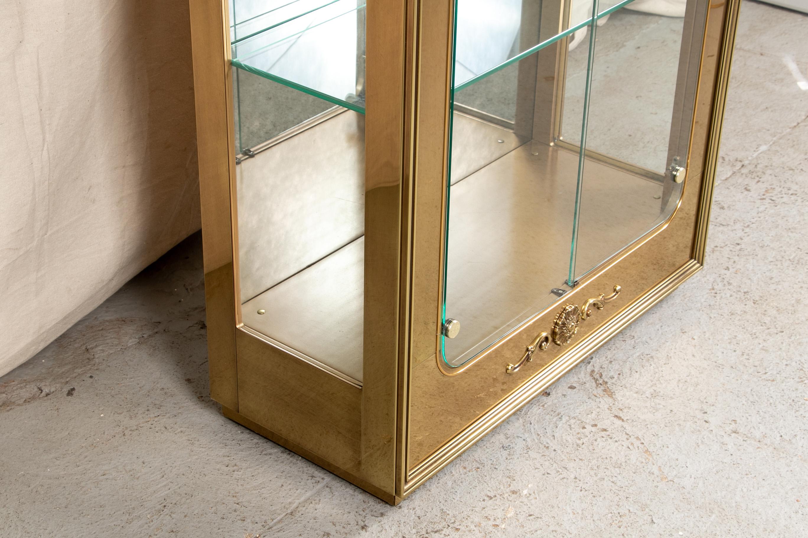 Fine Quality Tall Brass Display Cabinet 8