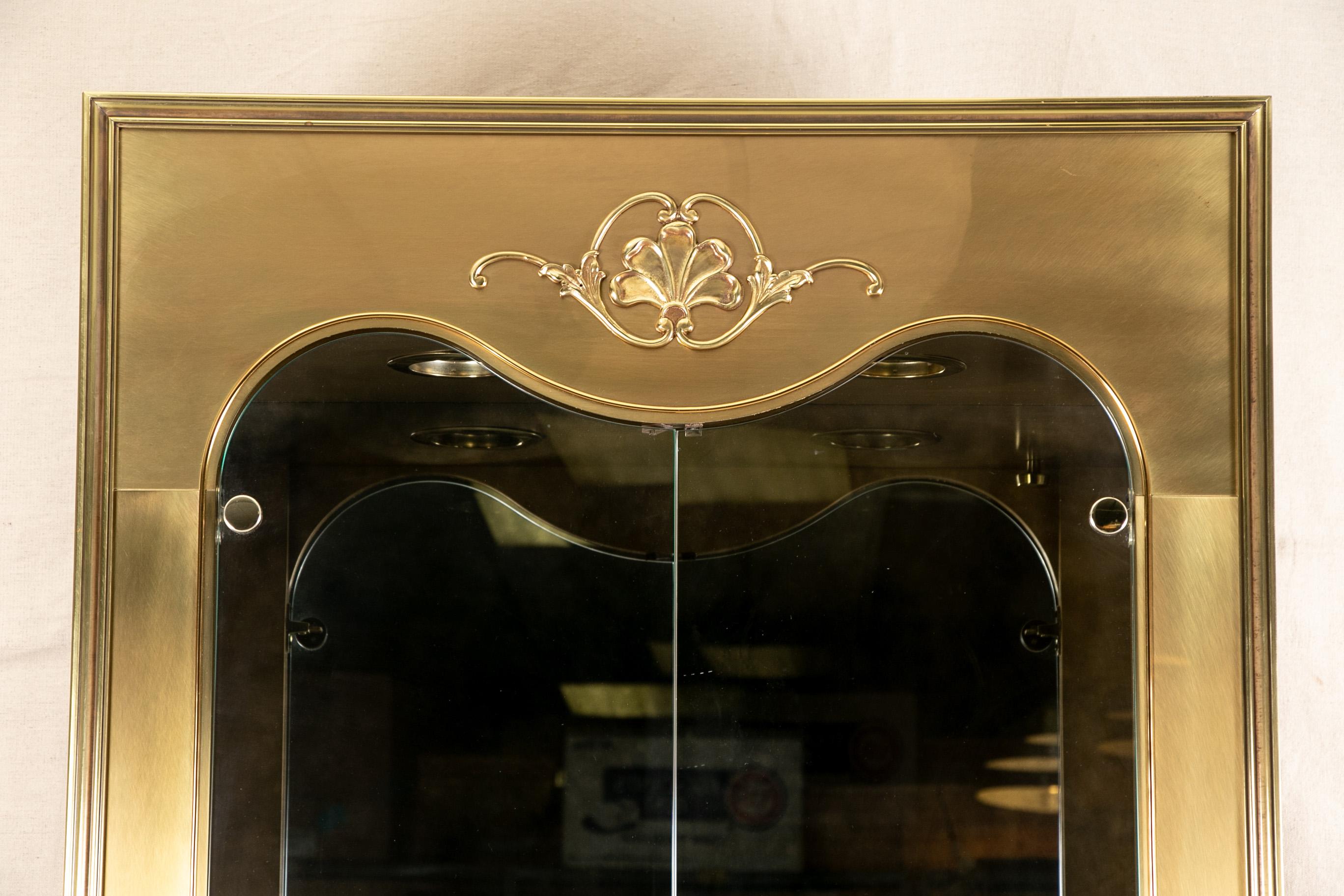 Fine Quality Tall Brass Display Cabinet 1