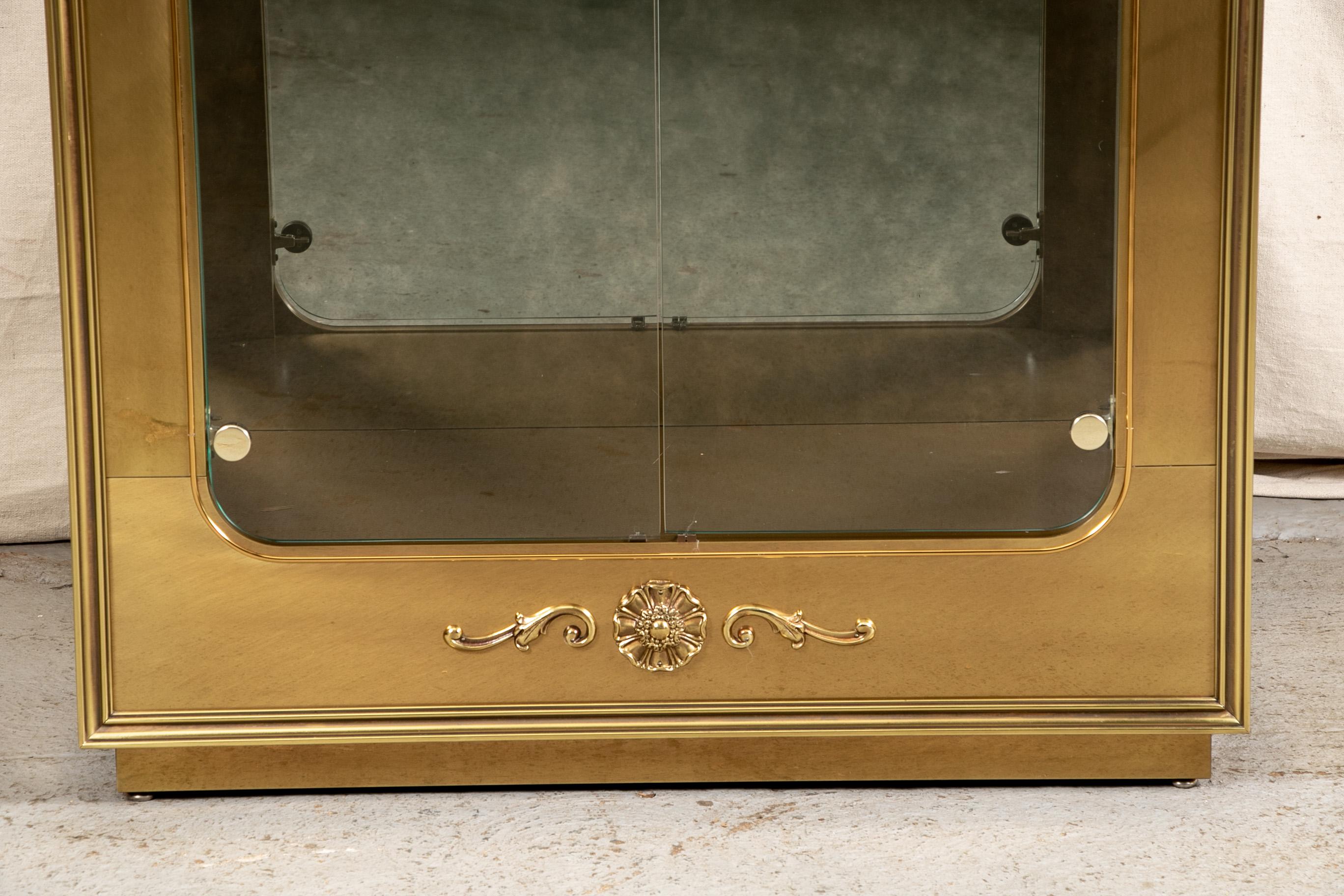 Fine Quality Tall Brass Display Cabinet 2
