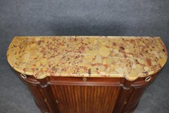 Fine Quality Tambor Door Breche D' Alep Marble Walnut Directoire Sideboard