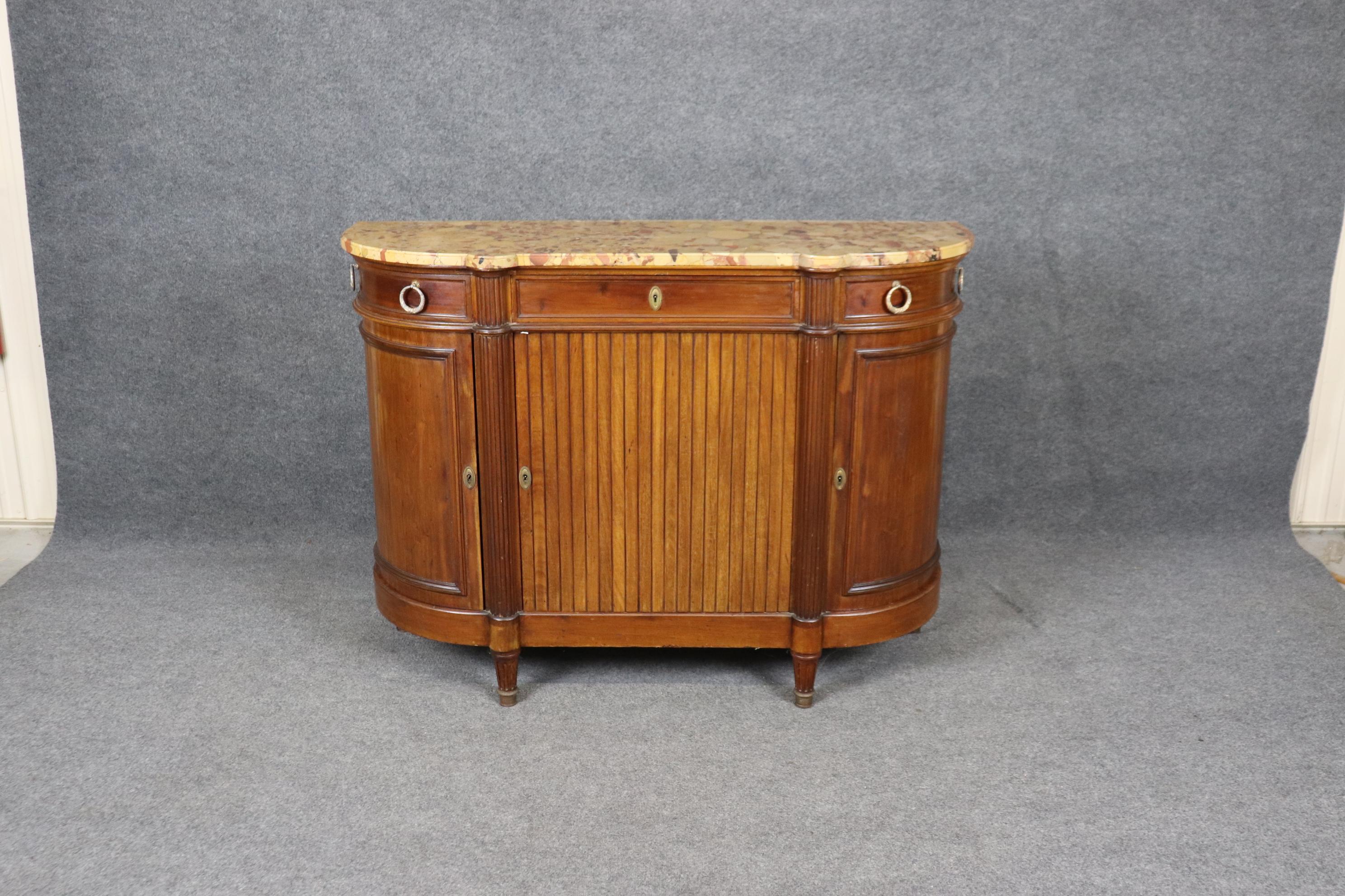 Credenza Direttorio in Noce con Anta a Tambor di alta qualità in vendita 3