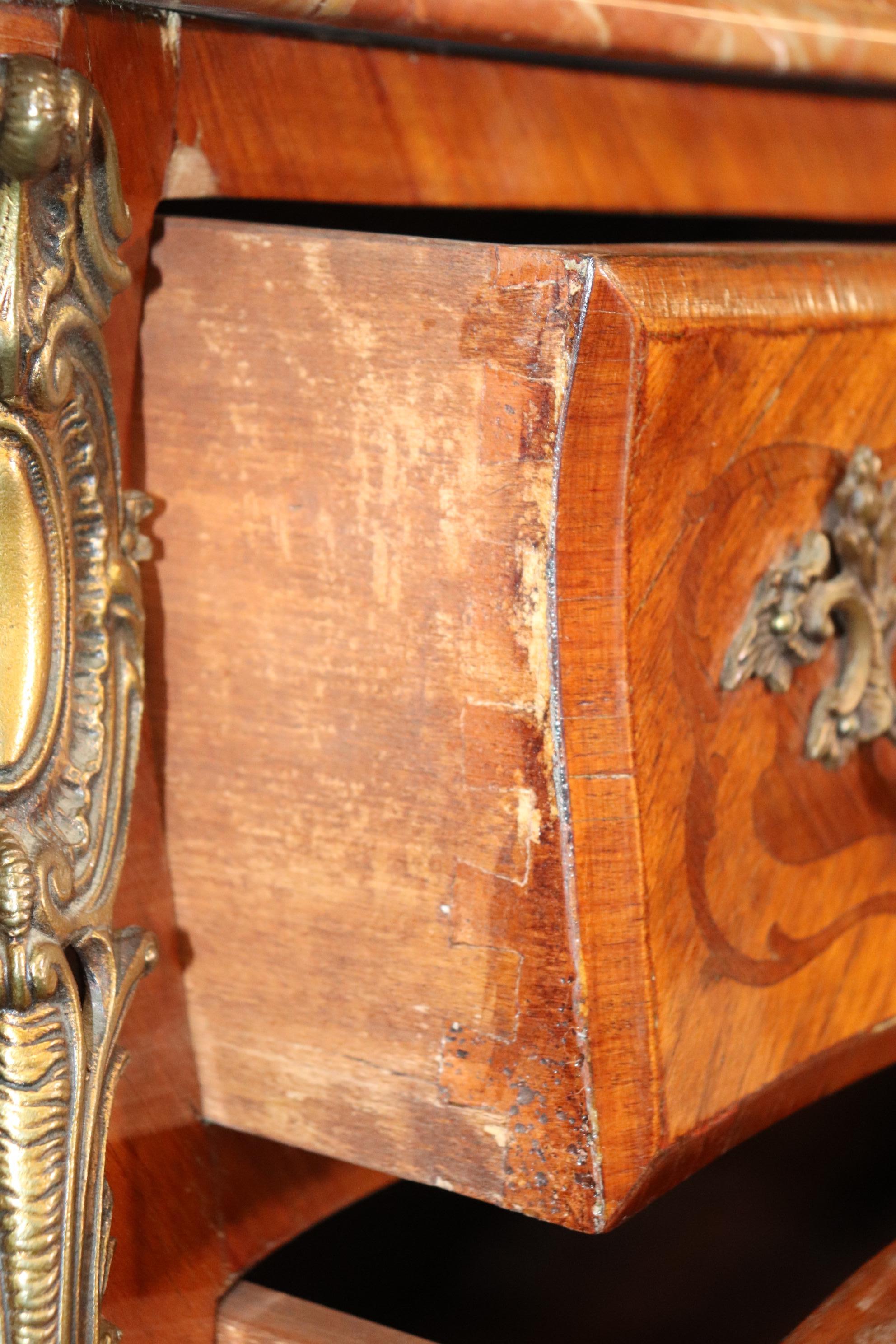 Fine Quality Three Drawer French Louis XV Marble Top Commode  For Sale 2