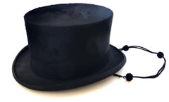 Fine Quality Turn of The Century Beaver and Silk Top Hat in Original Box C. 1900