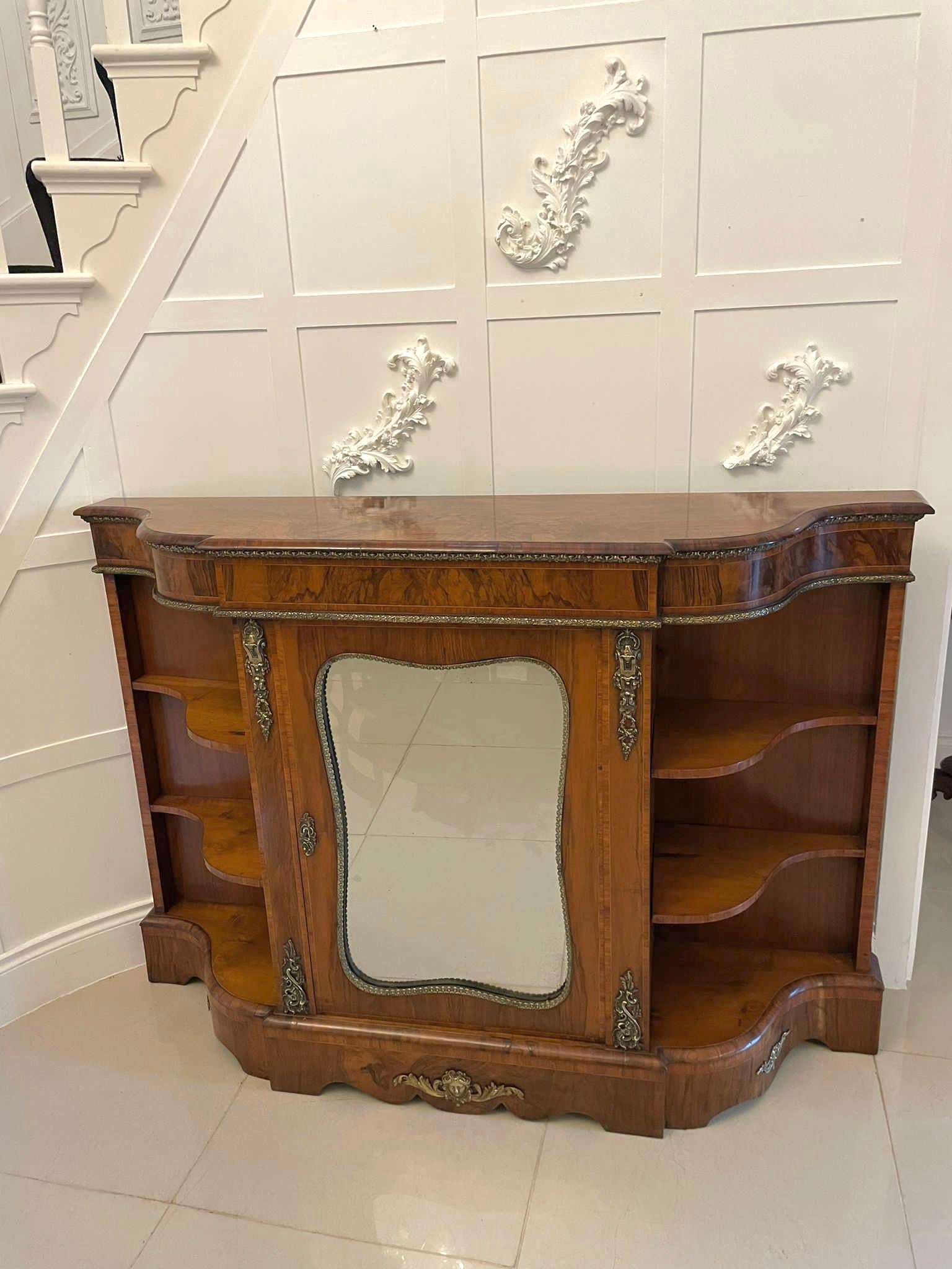 19th Century Fine Quality Victorian Burr Walnut and Ormolu Credenza/Sideboard For Sale