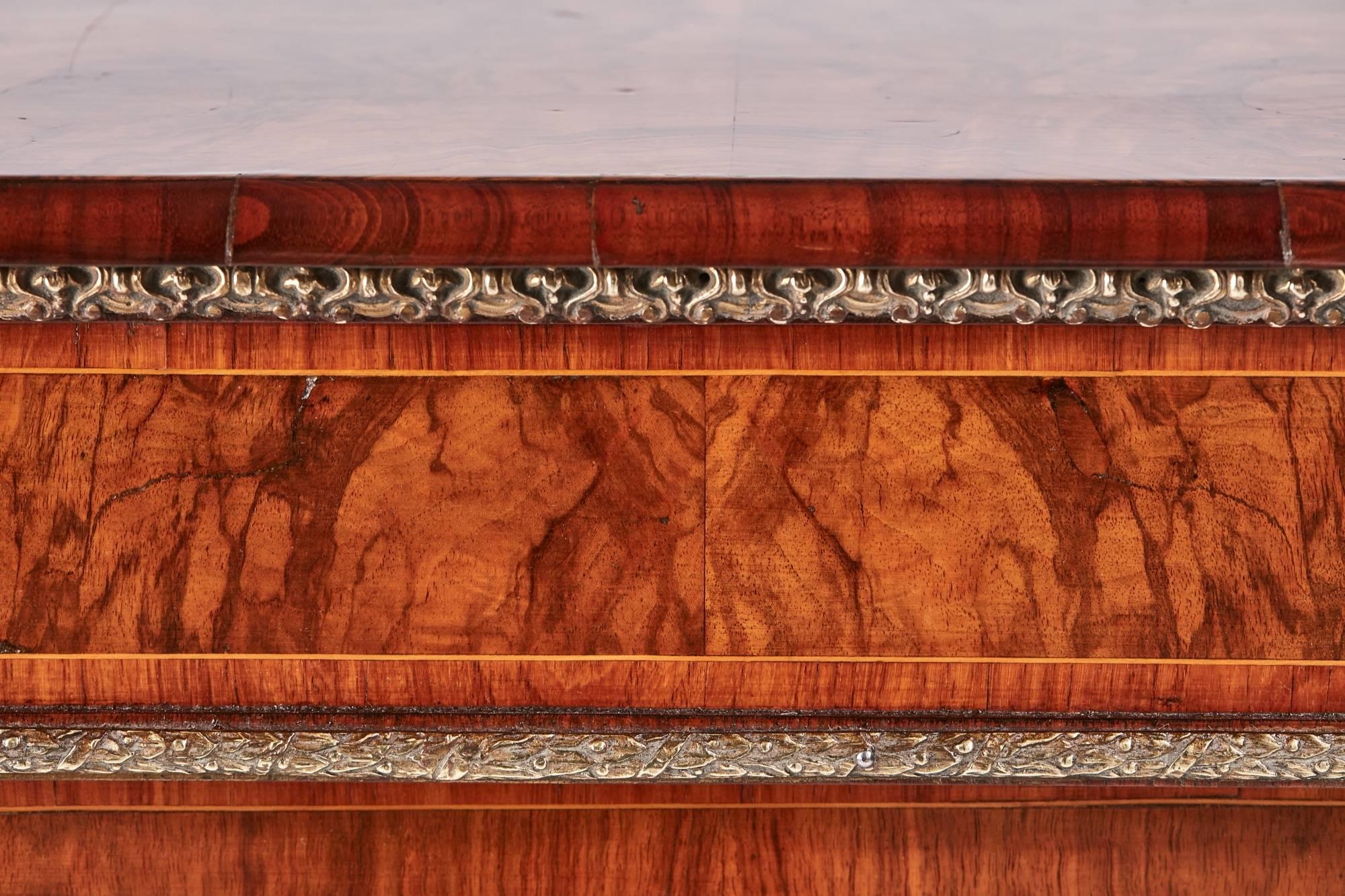 European Fine Quality Victorian Burr Walnut Credenza For Sale